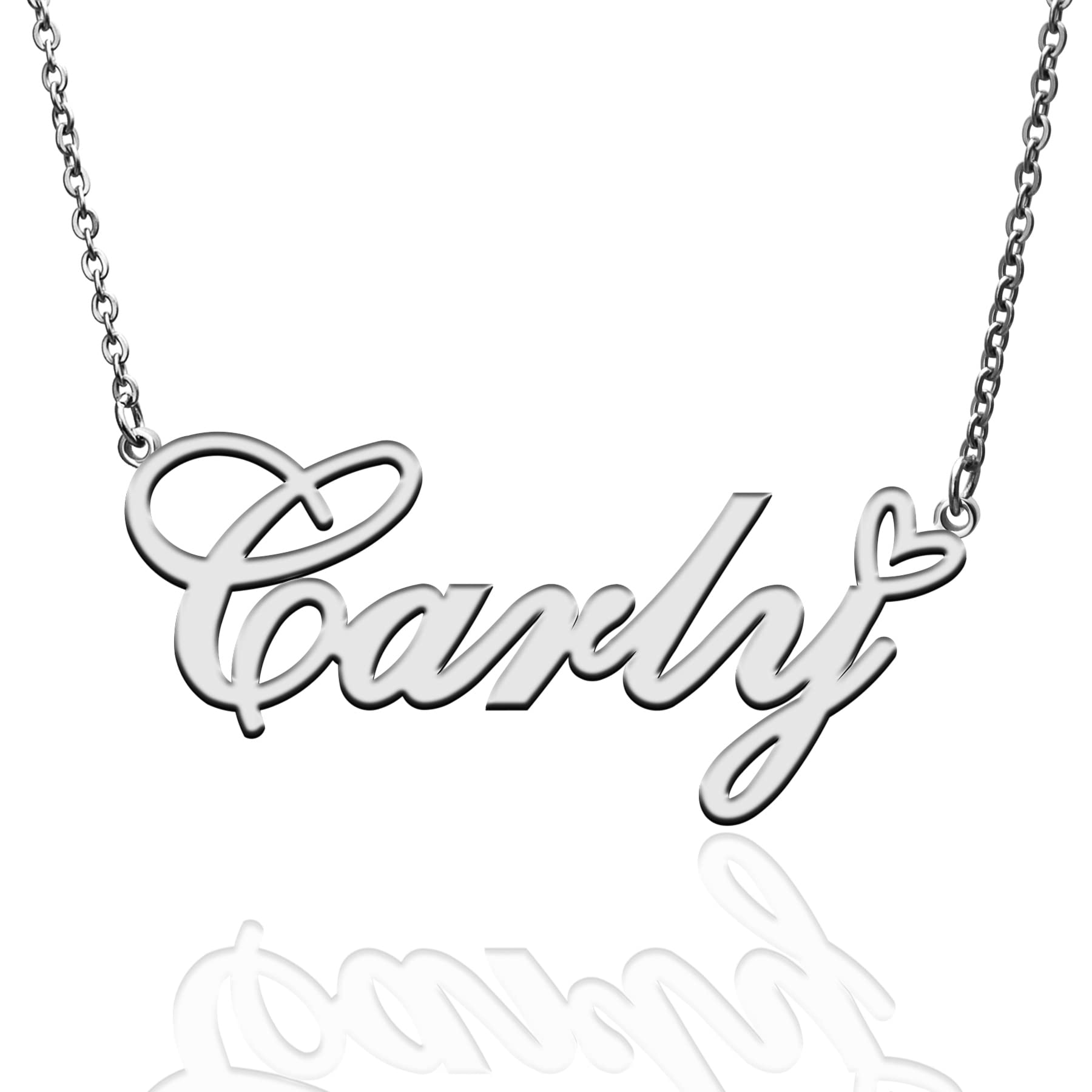 Personalized Name Necklace for Women - Custom Heart Pendant with Gold Plating - Unique Gift for Mom, Daughter, or Friend - Perfect for Christmas, Birthday & Special Occasions - Wear Daily, Date Nights & Celebrations