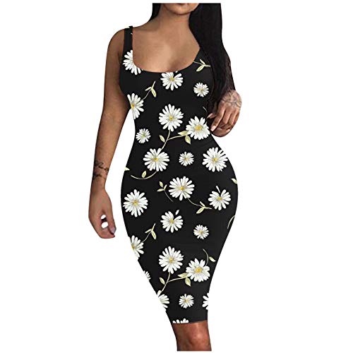 Women's Sleeveless Floral Maxi Dress - Boho Beach Sun Dress, Loose Long Summer Dress in White (XXL) | Perfect for Vacations, Pool Parties & Casual Outings