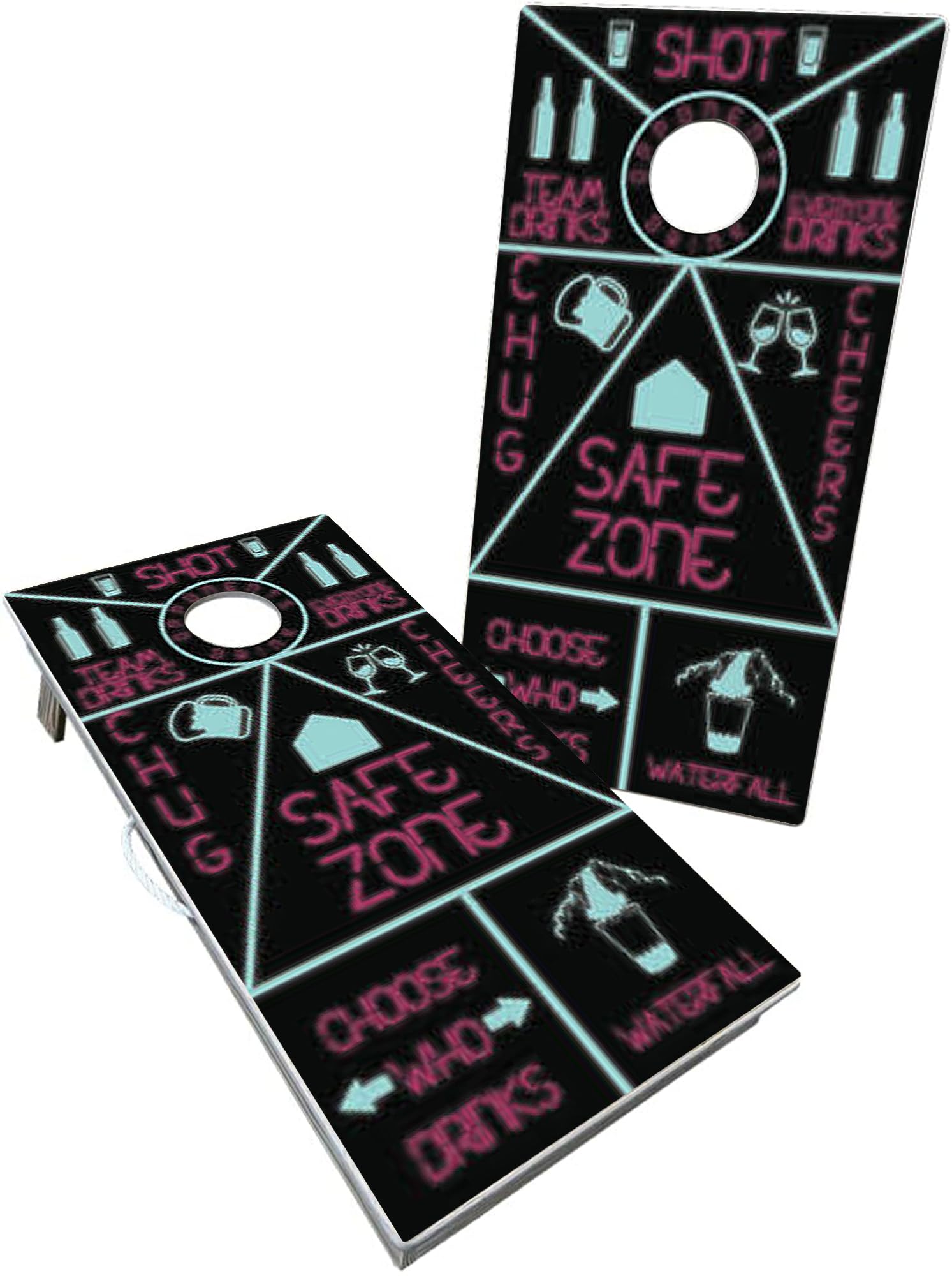 Professional Cornhole Board Set - Regulation Size, Heavy Duty Solid Wood with UV Direct Print (Set of 2) | Perfect for Backyard Parties, Tailgating, Outdoor Games & Tournaments