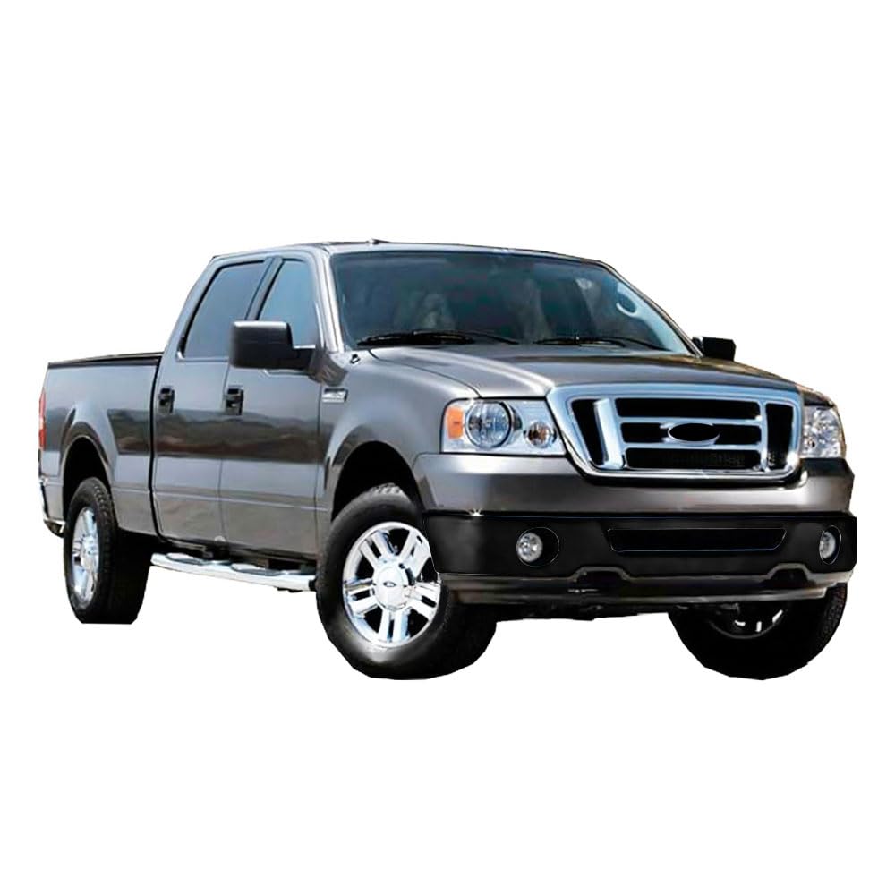IKON MOTORSPORTS Front Bumper Grille Guard Compatible with 2006-2008 Ford F-150 & Lincoln Mark LT - Black Stainless Steel Lower Bumper Bar with Fog Light Holes - Off-Road Protection & Style Upgrade for Trucks
