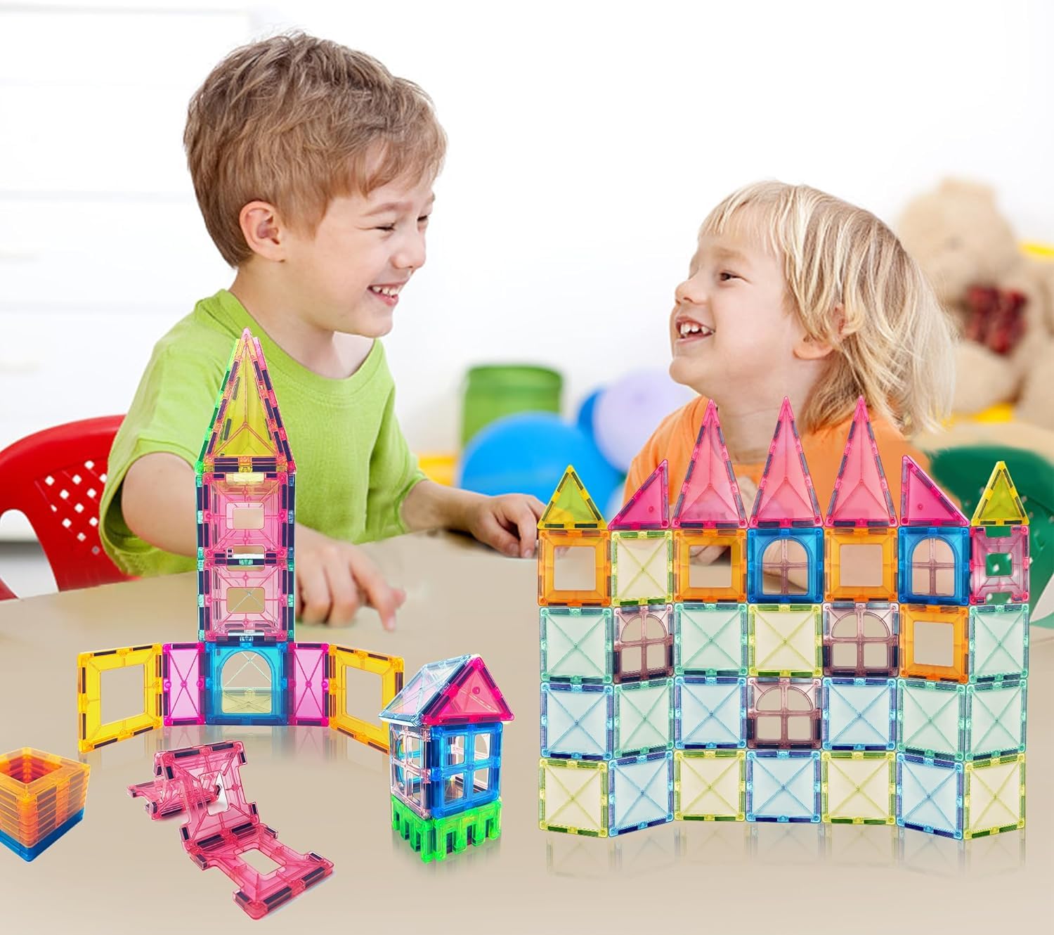 70 PCS Magnetic Building Tiles for Kids - STEM Educational Preschool Toys, Magnet Blocks Construction Set for Boys & Girls Ages 3+ | Perfect for Classroom Learning, Birthday Gifts & Creative Play