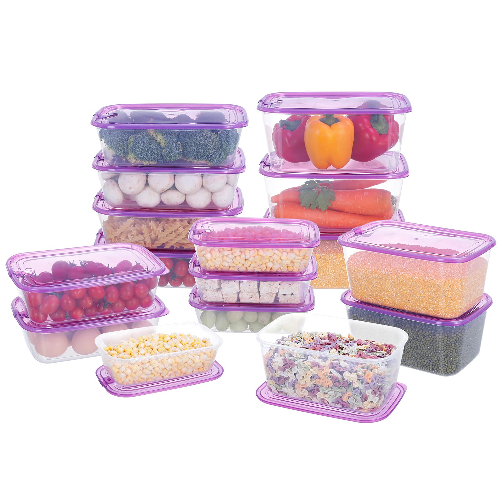 16-Pack Large Capacity Food Storage Containers with Lids - 750oz BPA-Free Transparent Meal Prep Containers for Kitchen Organization & Leftovers Storage | Perfect for Meal Prepping, Refrigerator Storage & Pantry Organization