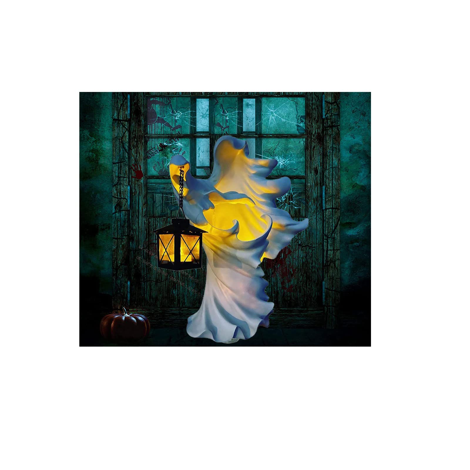 Hell's Messenger Halloween Lantern - Witch Decor for Outdoor Garden, Fall & Winter Resin Sculpture - Spooky Halloween Yard & Patio Decorations for Parties & Haunted Houses