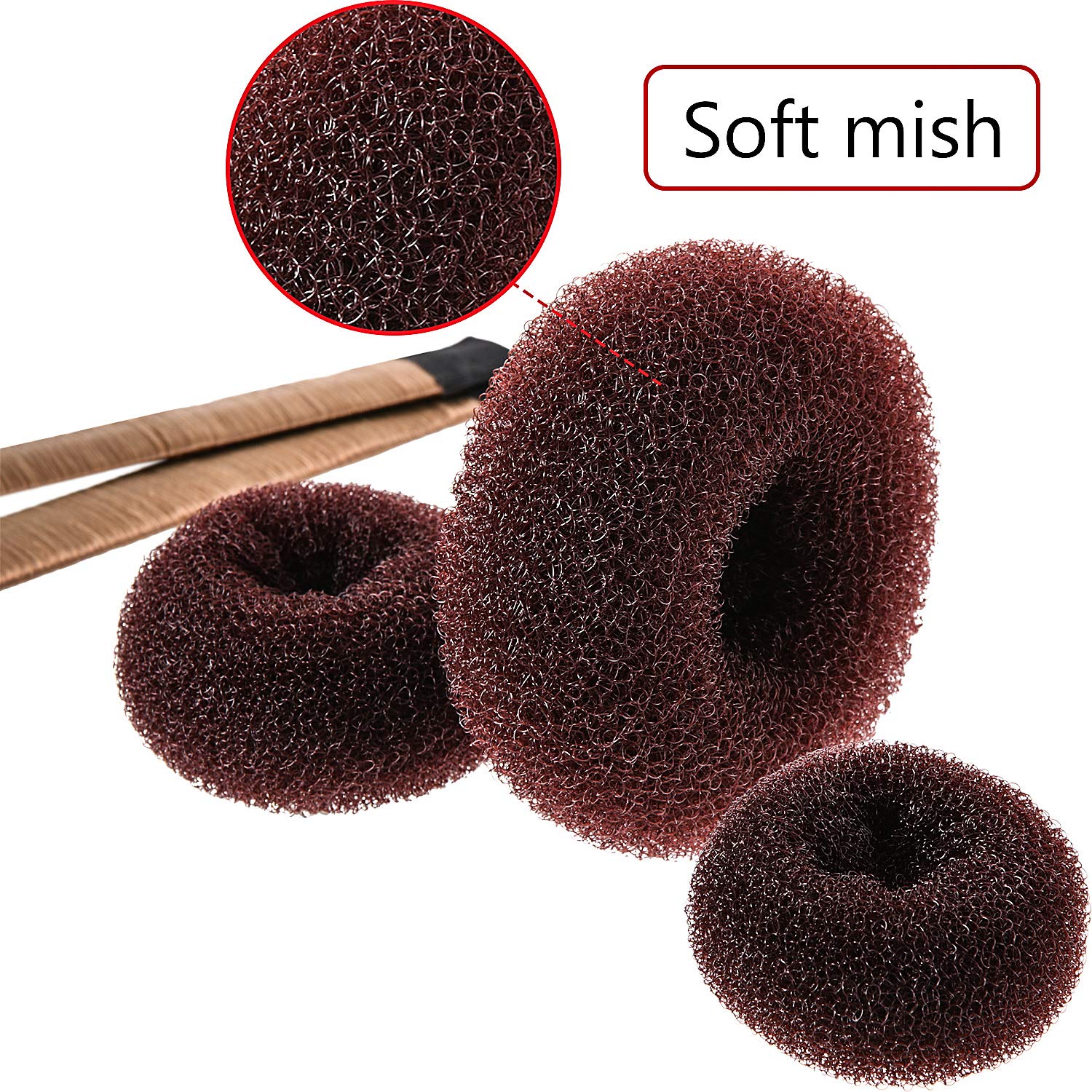 Bun Shaper Hair Donut Set with Ponytail Tools, Bobby Pins & Elastic Bands - Perfect for Women and Kids Hairstyles - Great for Parties, Weddings, School and Daily Hair Styling