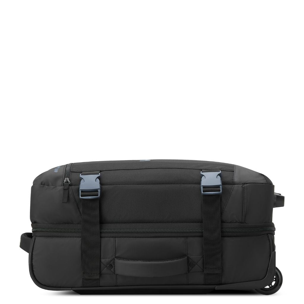 Jeep 2 Wheel 55cm Rolling Duffle Bag - Black Travel Luggage for Camping, Gym & Weekend Getaways | Water-Resistant Durable Carry-On Bag