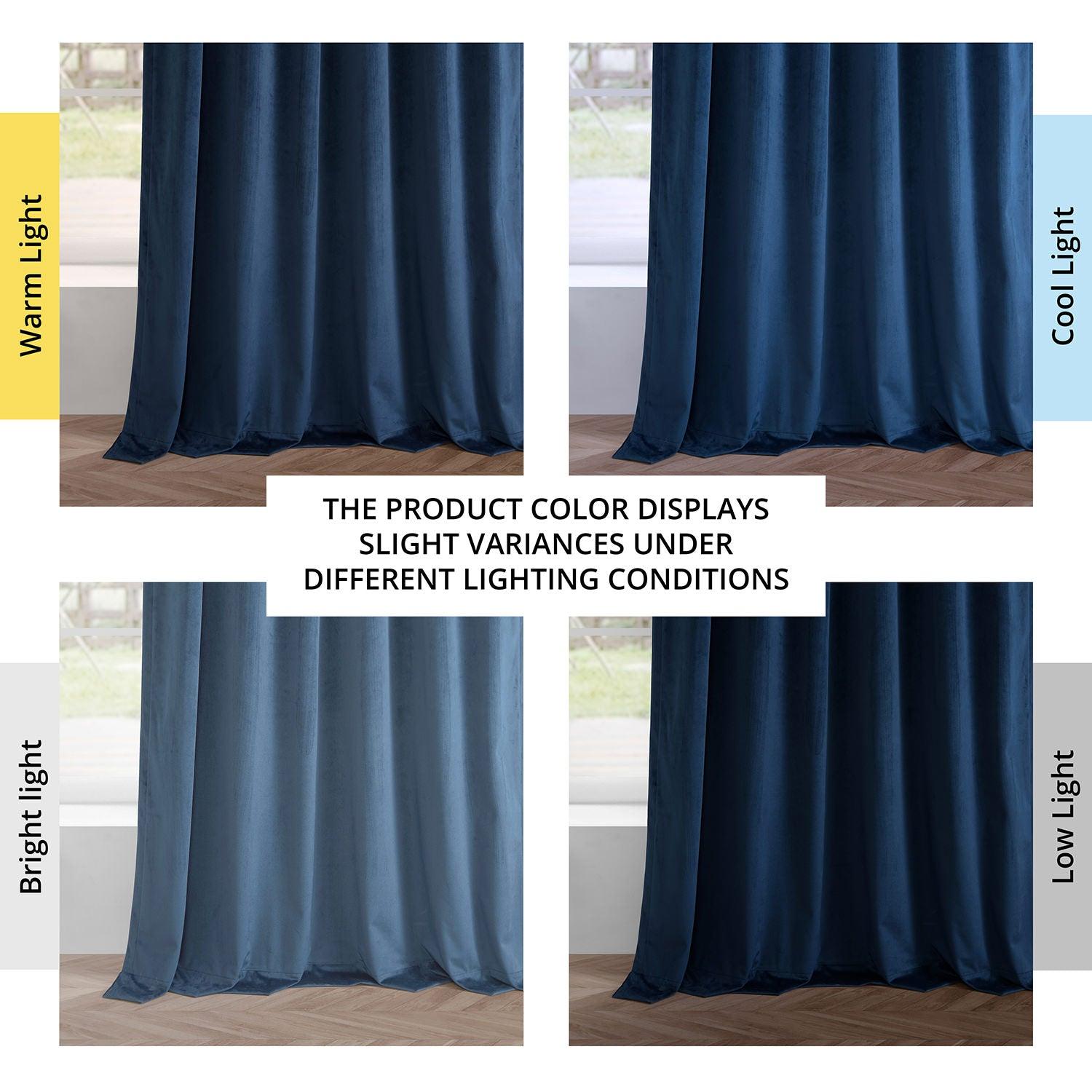 Deep Cobalt Blue Blackout Curtains - 2 Panels Set for Bedroom & Living Room - Soft Velvet Fabric for Light Blocking & Noise Reduction - Perfect for Home Theater, Nursery & Shift Workers