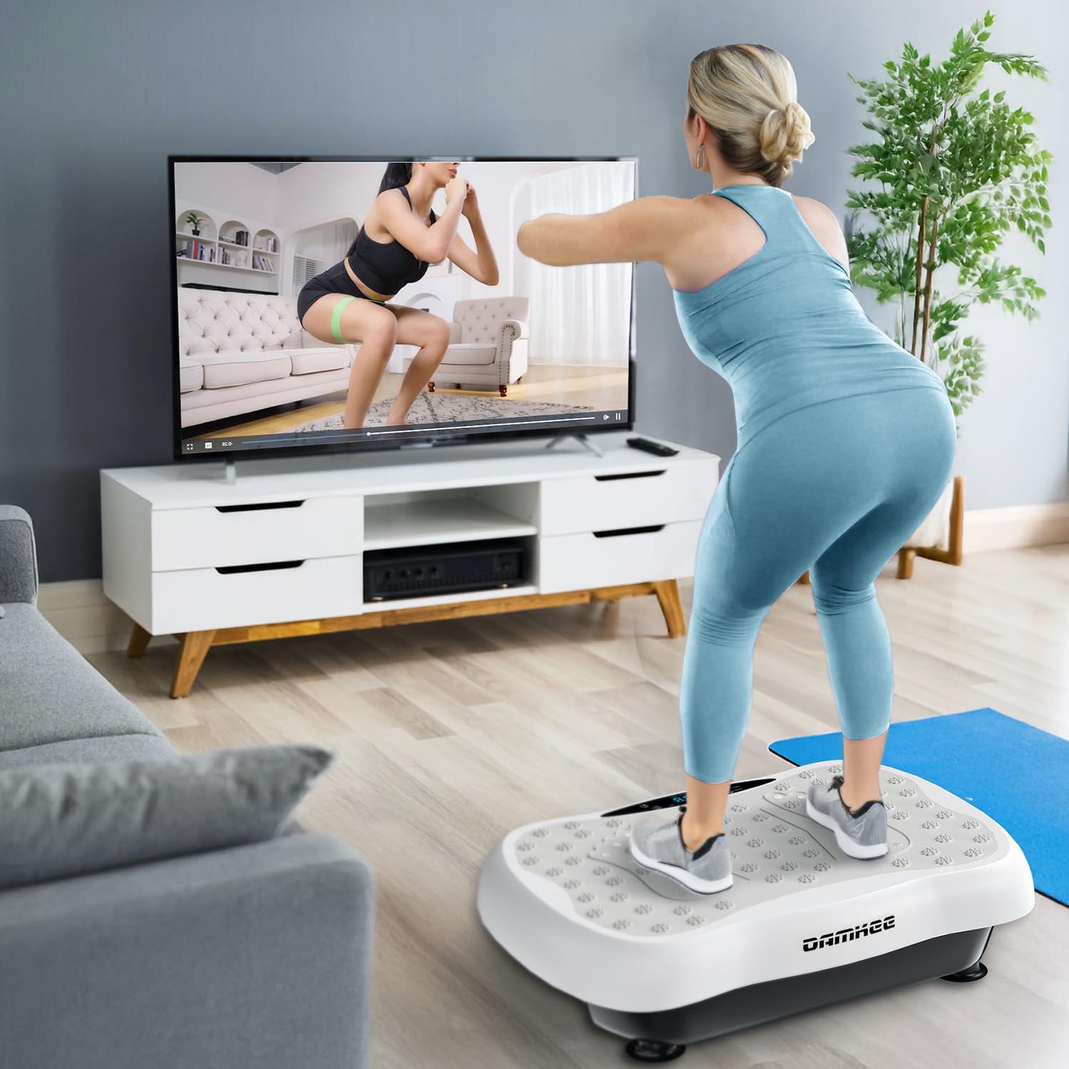 **Vibration Plate Exercise Machine for Weight Loss & Full Body Workout - 120 Adjustable Speeds, 330 Lbs Capacity - Power Vibrating Platform for Home Gym, Lymphatic Drainage & Muscle Recovery**    *(Ideal for Home Fitness, Weight Management, Toning, Circulation Boost & Relaxation)*
