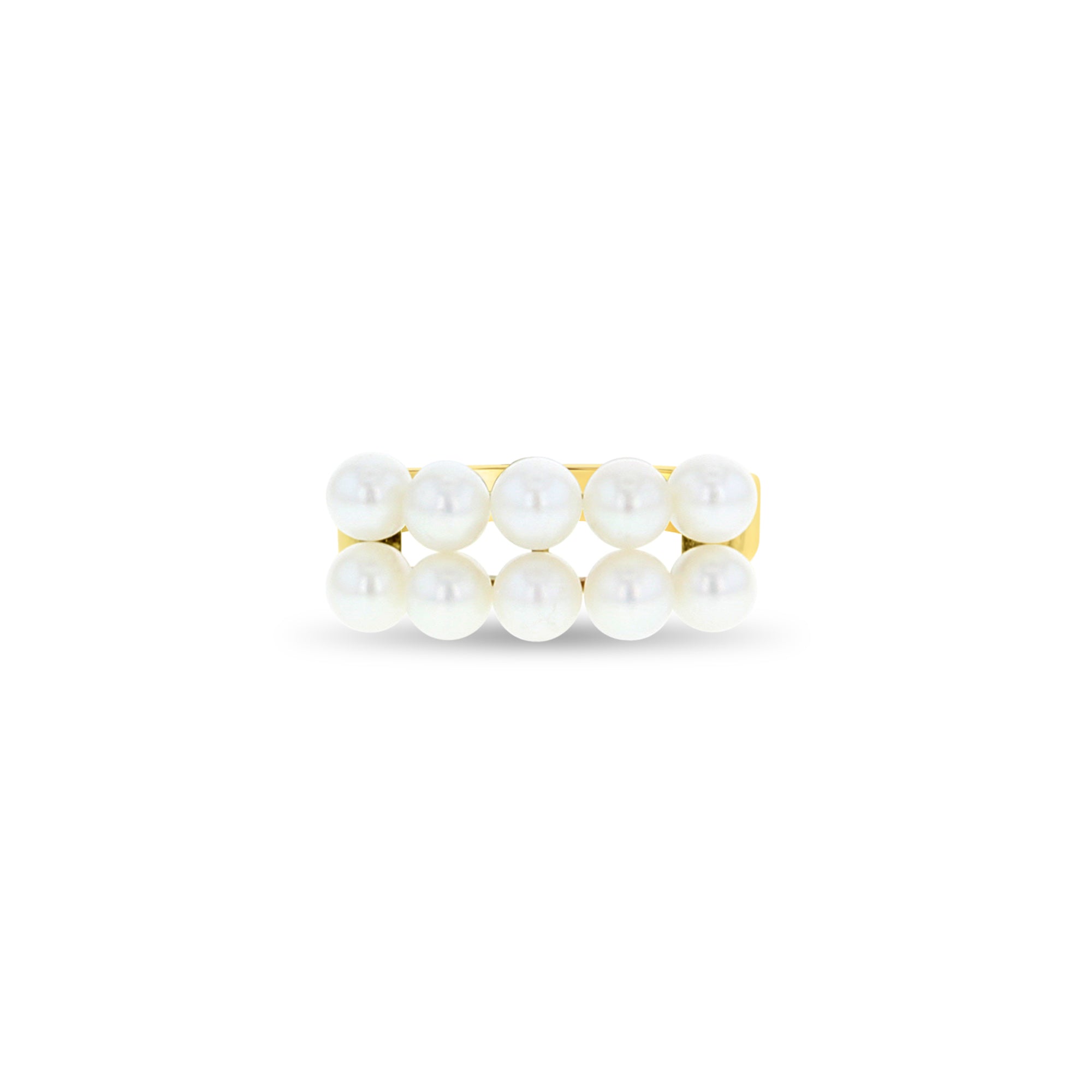 14K Yellow Gold Freshwater Pearl Cluster Ring for Women - Elegant Bridal, Wedding, Anniversary & Gift Jewelry - Perfect for Special Occasions & Everyday Wear
