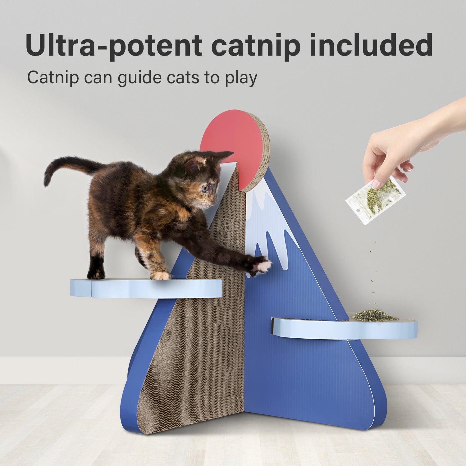 Premium Cat Scratcher Post Board - Fuji Mountain Shaped Scratching Lounge & Bed for Cats - Durable Sisal Pad Protects Furniture - Perfect for Indoor Play & Relaxation