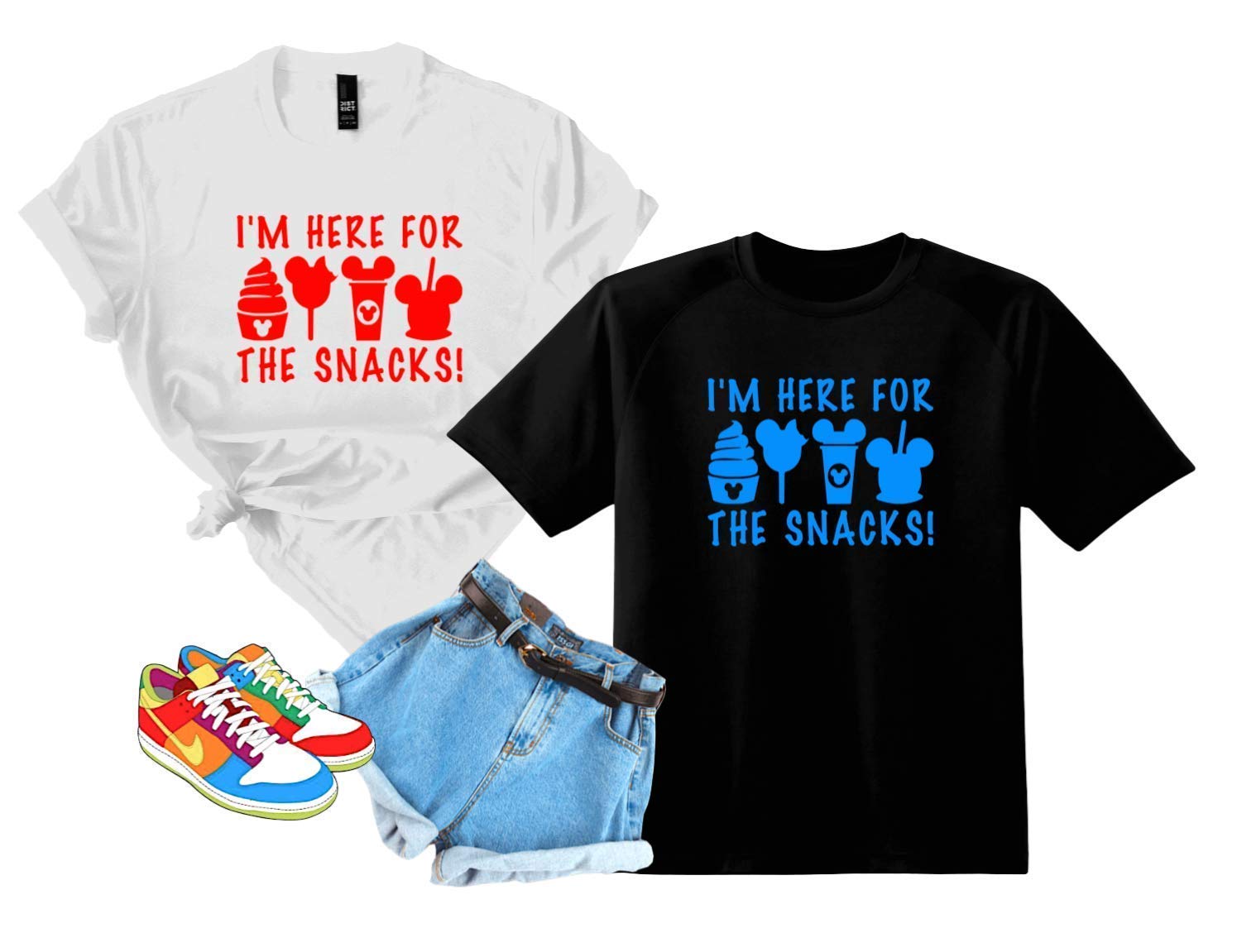 Disney Snacks T-Shirt - Funny I'm Here For The Snacks Tee for Disney Parks & Cruises | Perfect for Theme Park Outfits & Vacation Souvenirs