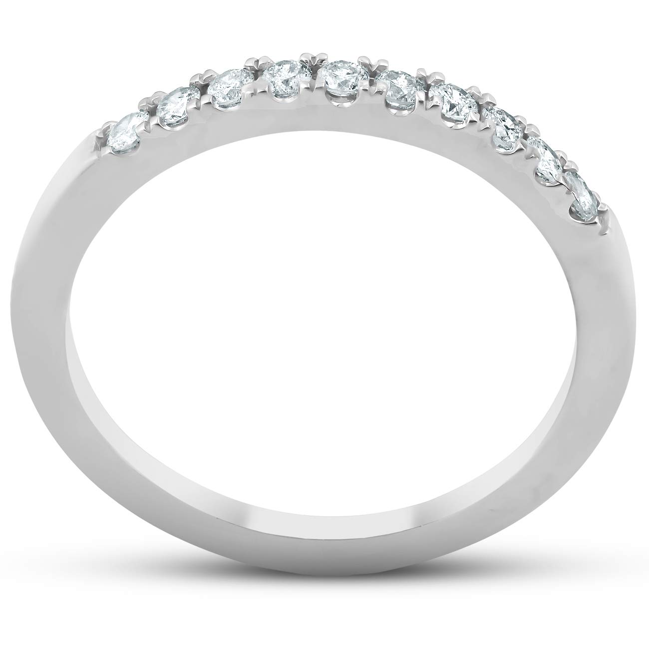 1/4 Carat Diamond Wedding Ring - 10K White Gold Stackable Anniversary Band for Women - Perfect for Bridal Sets, Stacking Rings & Special Occasions