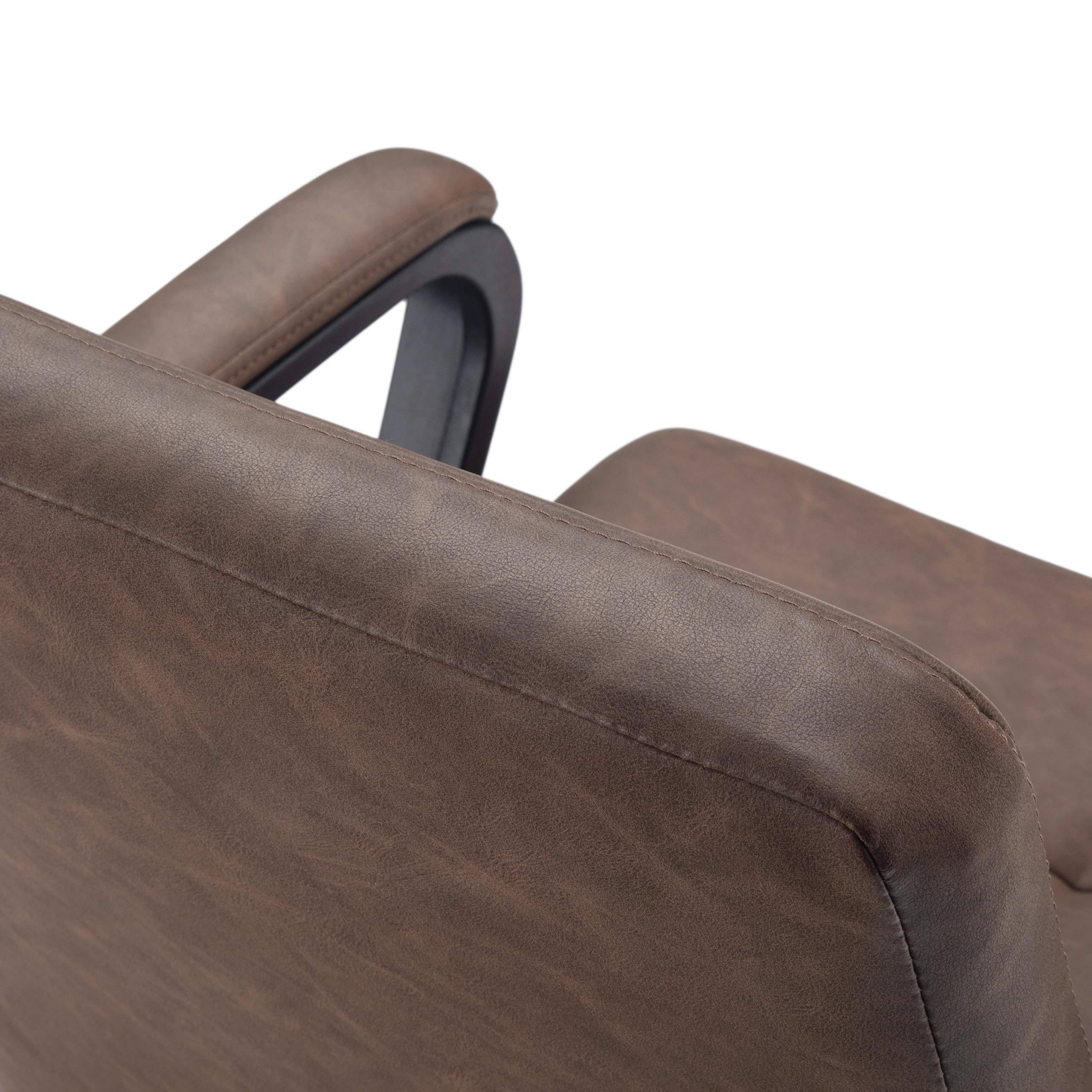SIMPLIHOME Brewer Swivel Adjustable Executive Office Chair - Distressed Brown Faux Leather Ergonomic Desk Chair for Home Office, Study & Workspace - Modern Computer Chair with Lumbar Support for Comfortable Working