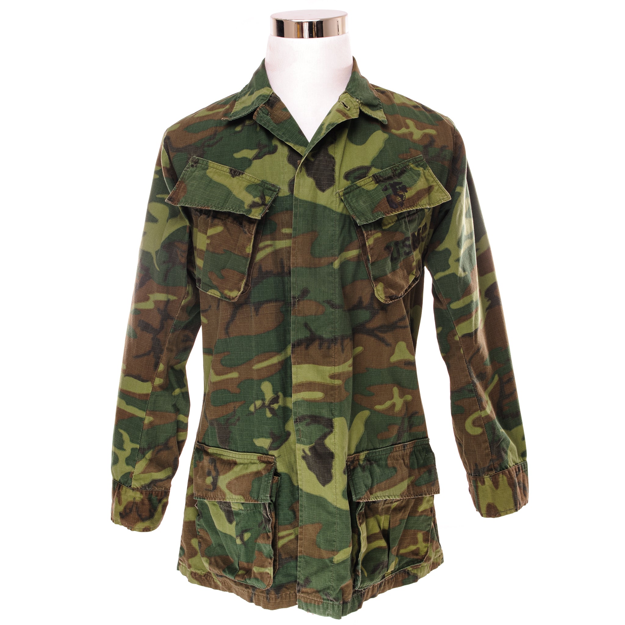 Vintage USMC US Marine Corps Tropical Combat Jacket 5th Pattern ERDL 1969 Vietnam War - Size Small Long - Military Collectible & Reenactment Gear for History Buffs & Outdoor Enthusiasts