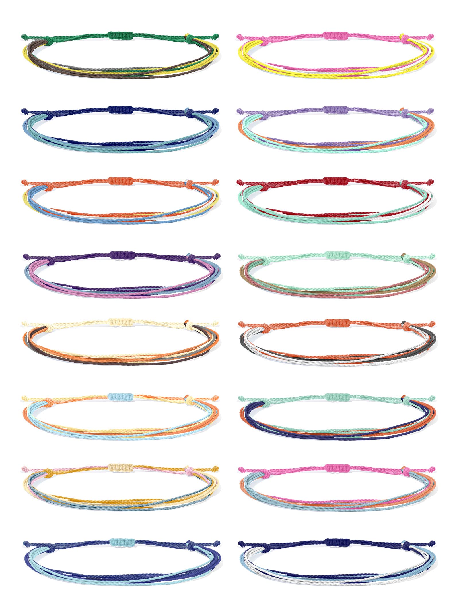 Trendy Adjustable Handmade Braided Friendship Bracelets for Women - Cute String & Ankle Bracelets Set, Surfer Beach Wave Style - Perfect Gifts for Stocking Stuffers, Best for Beach Parties, Music Festivals & Summer Outfits
