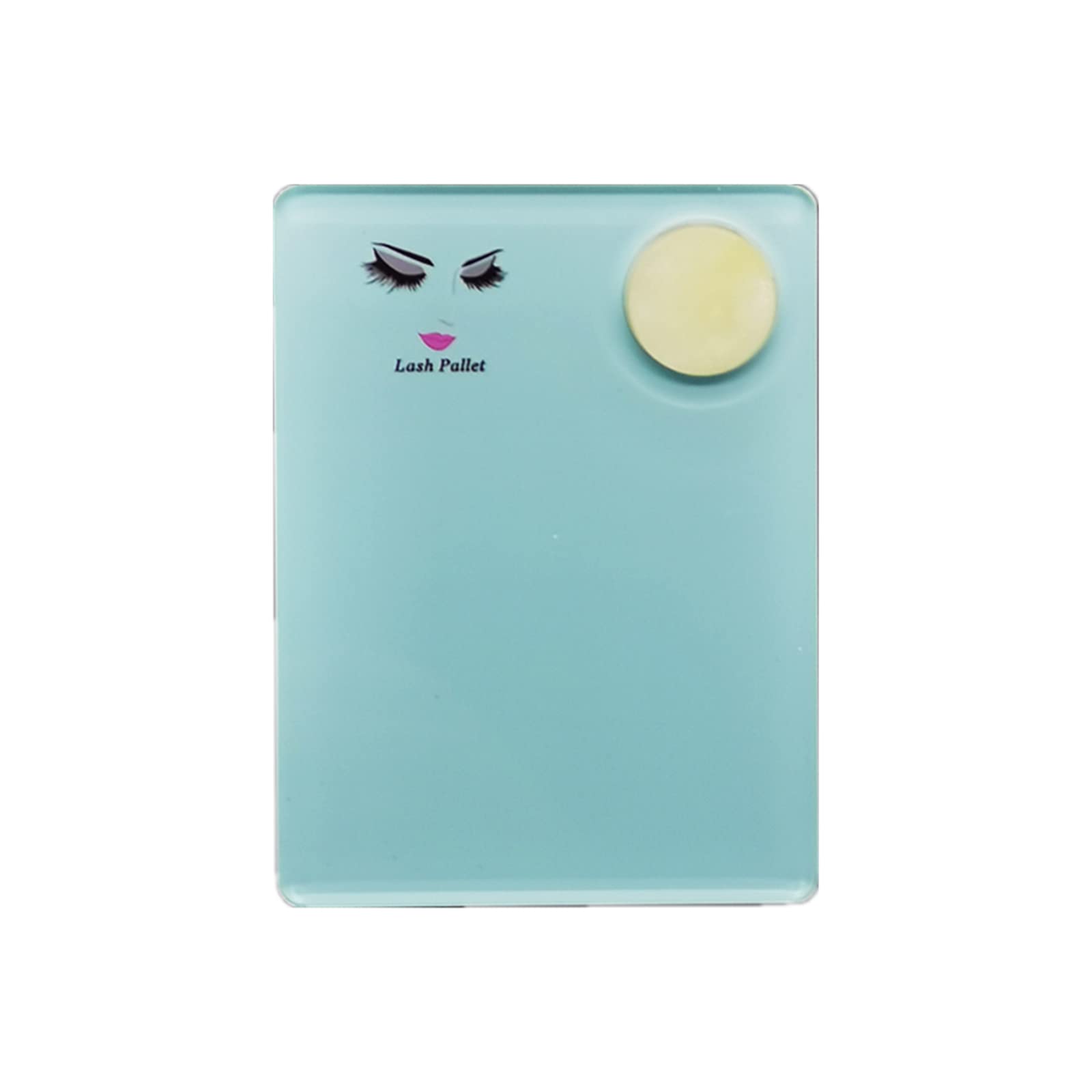 2-in-1 Acrylic Eyelash Extension Palette with Round Jade Stone Set - Professional Lash Grafting Tool Pad & Tray Gasket (Blue) - Perfect for Salon, Spa & Home Lash Extensions