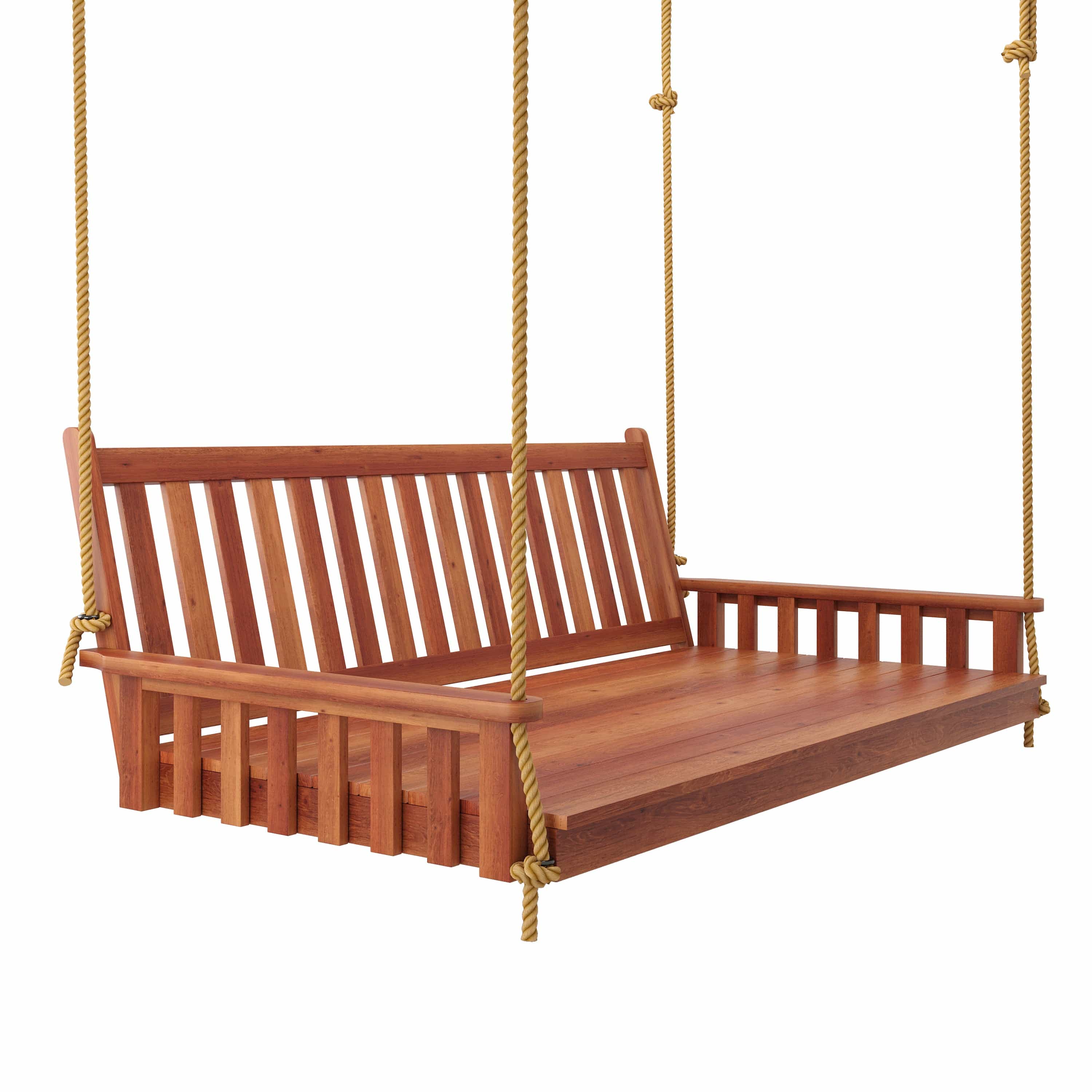 Franklin Red Cedar Swing Bed by Keystone Amish Co. - Handcrafted Outdoor Porch Swing Bed for Patio, Garden & Backyard Relaxation
