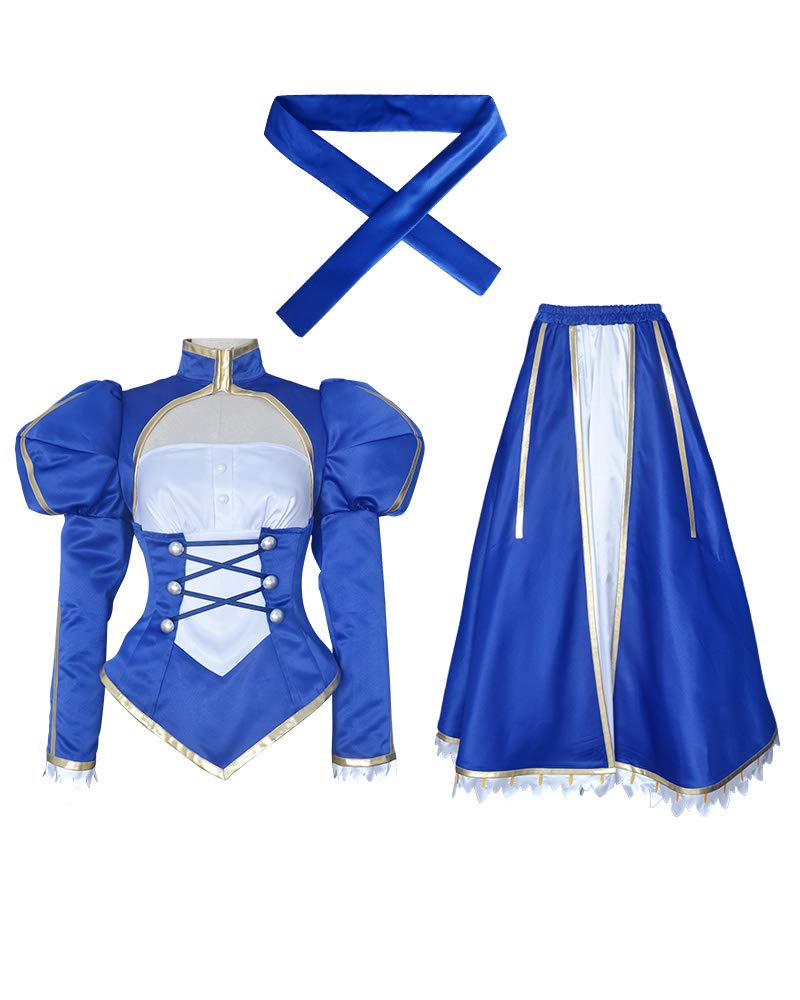 Saber Cosplay Costume for Women - Blue Anime Outfit Top & Skirt Set | Perfect for Halloween, Cosplay Events, Anime Conventions & Themed Parties