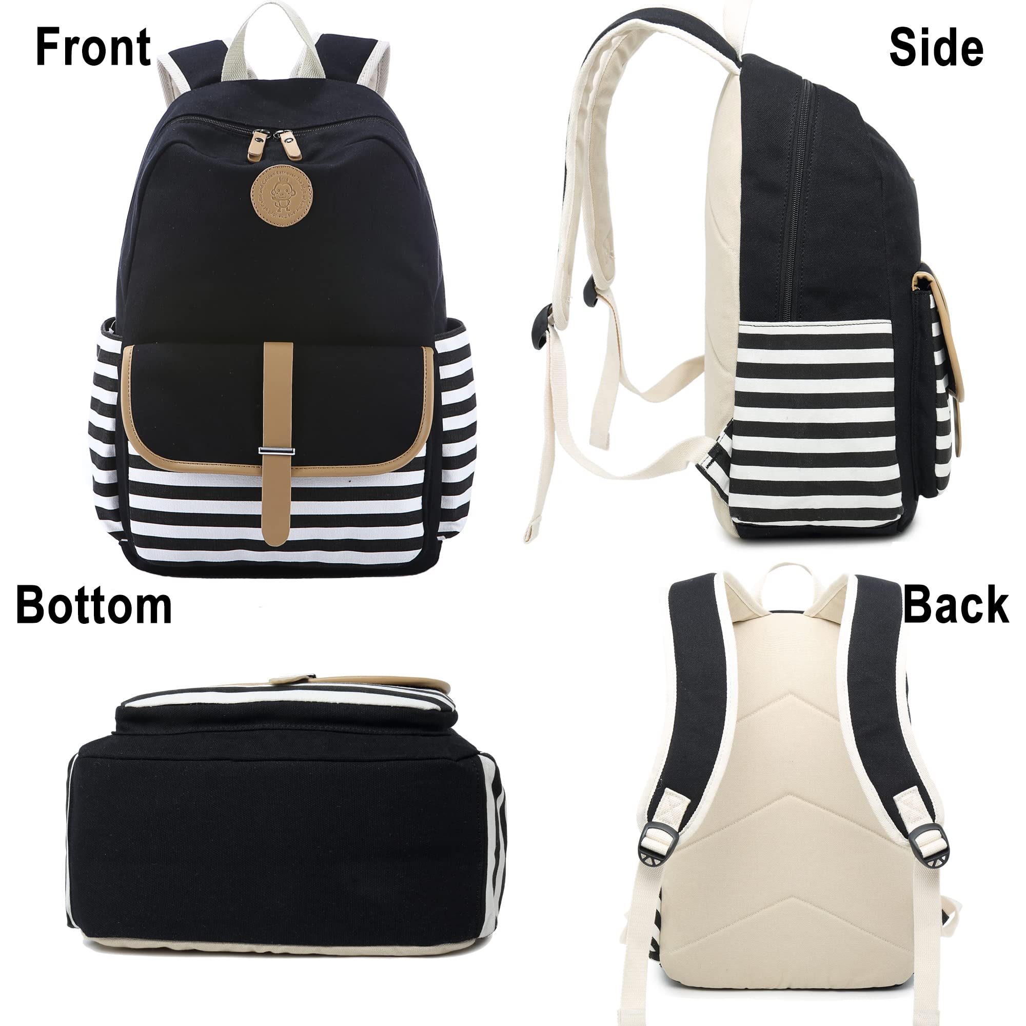 Lightweight Canvas Backpack for Girls - School & Travel Use