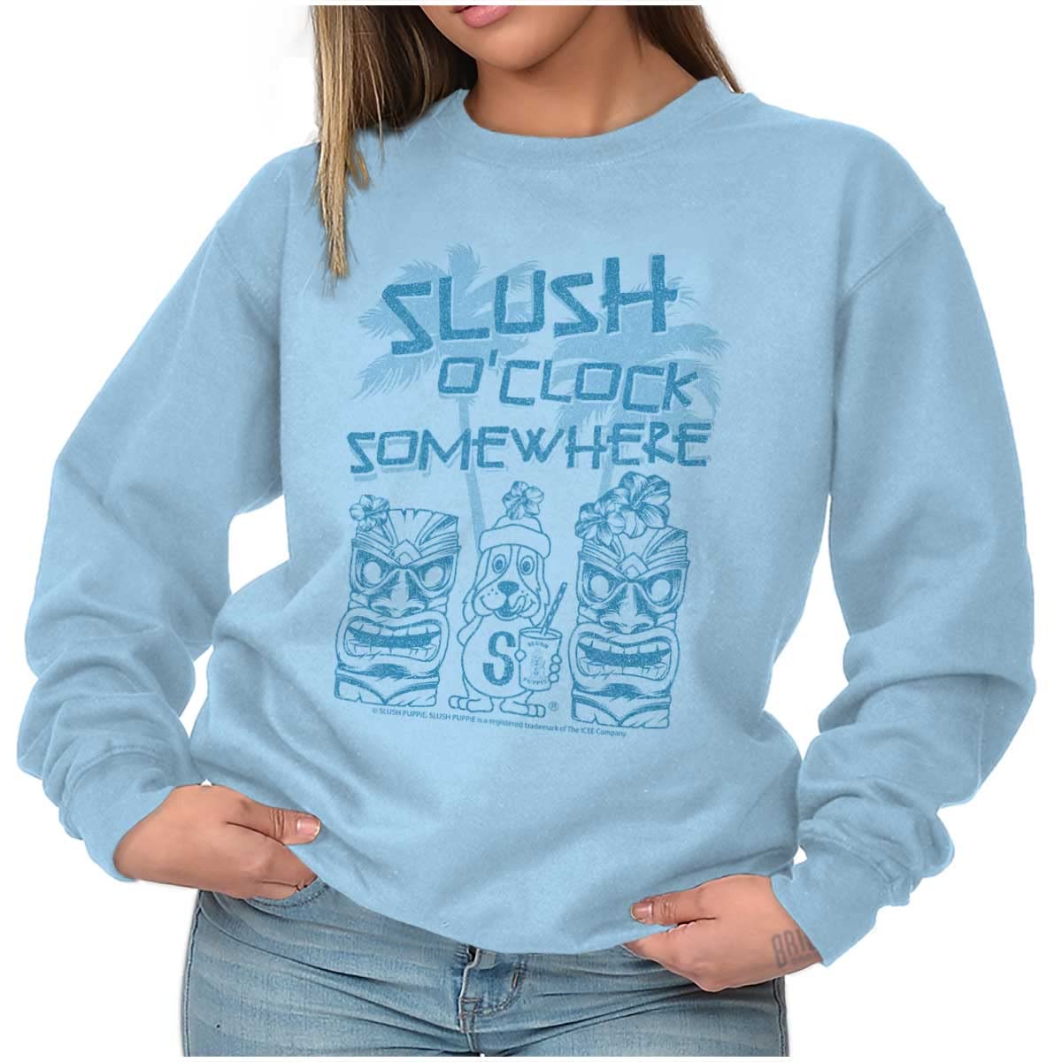 Vintage Beach Vacation Slush Puppie Women's Crewneck Sweatshirt - Soft Casual Pullover for Women, Retro Graphic Hoodie for Summer Travel, Beach Outing & Relaxing at Home