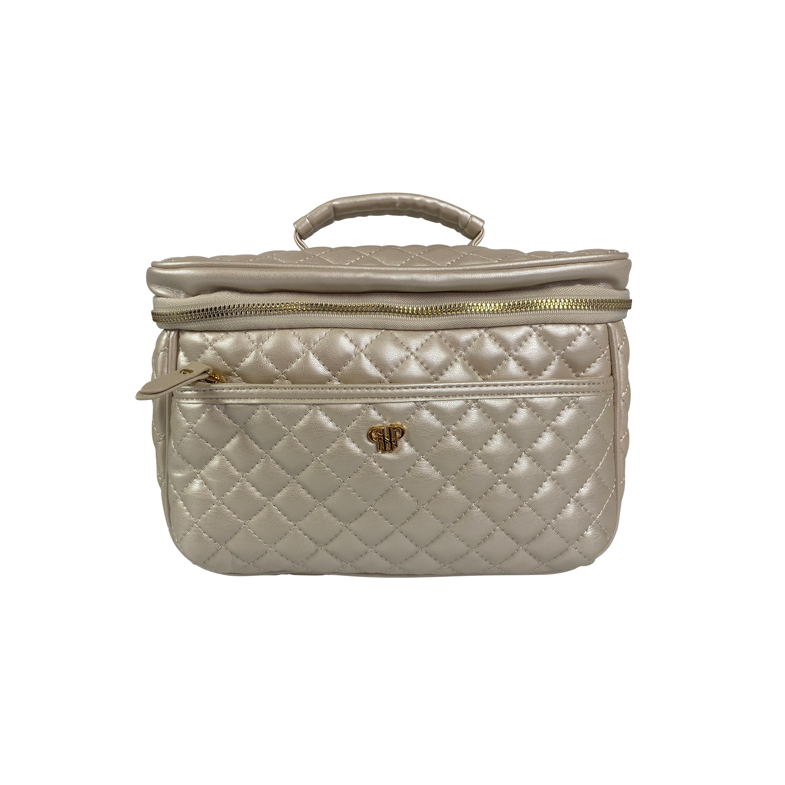 Classic Pearl Quilted Train Case Makeup Organizer - Perfect for Travel, Professional Makeup Artists & Beauty Storage