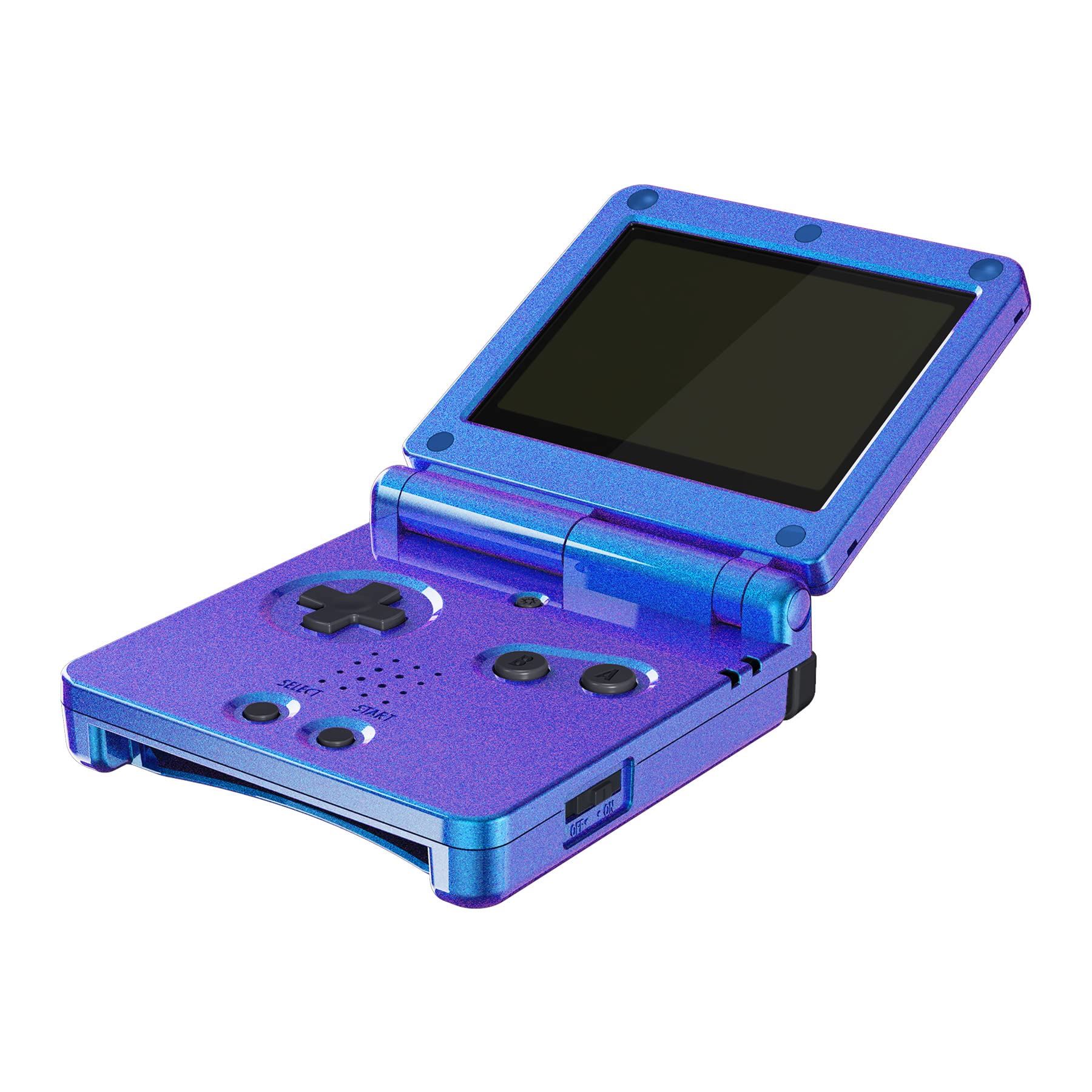 eXtremeRate Chameleon Purple Blue Glossy Replacement Shell for Gameboy Advance SP GBA SP - Compatible with IPS & Standard LCD Screens - DIY Custom Housing Case - Perfect for Game Console Modding & Retro Gaming Enthusiasts (Console & Screen Not Included)