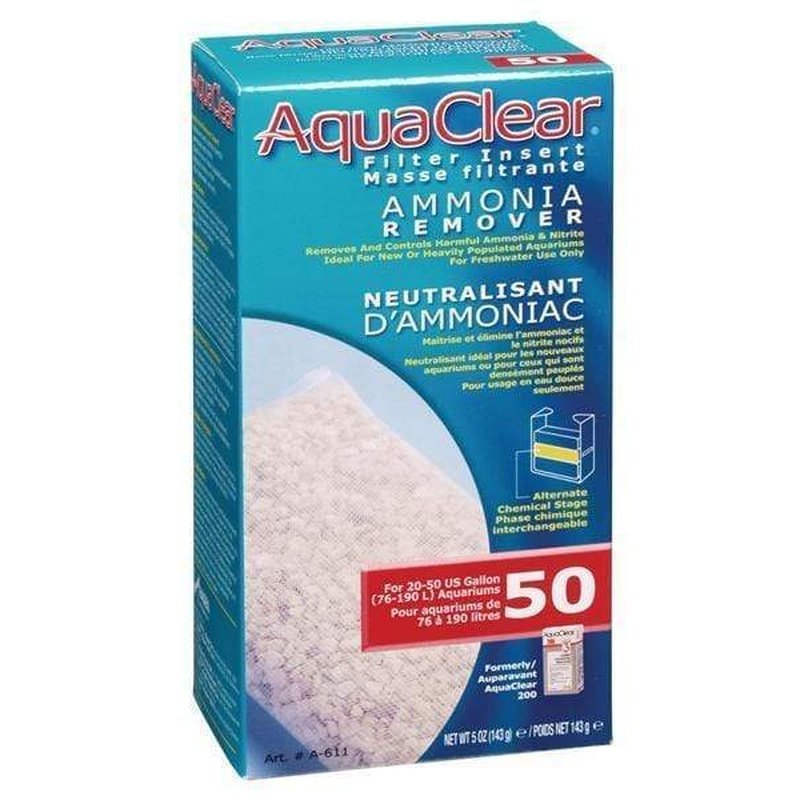 AquaClear 50 Ammonia Remover Filter Insert - High-Efficiency Fish Tank Water Filter Media for Freshwater & Saltwater Aquariums - Perfect for Removing Harmful Ammonia in Home & Office Aquariums