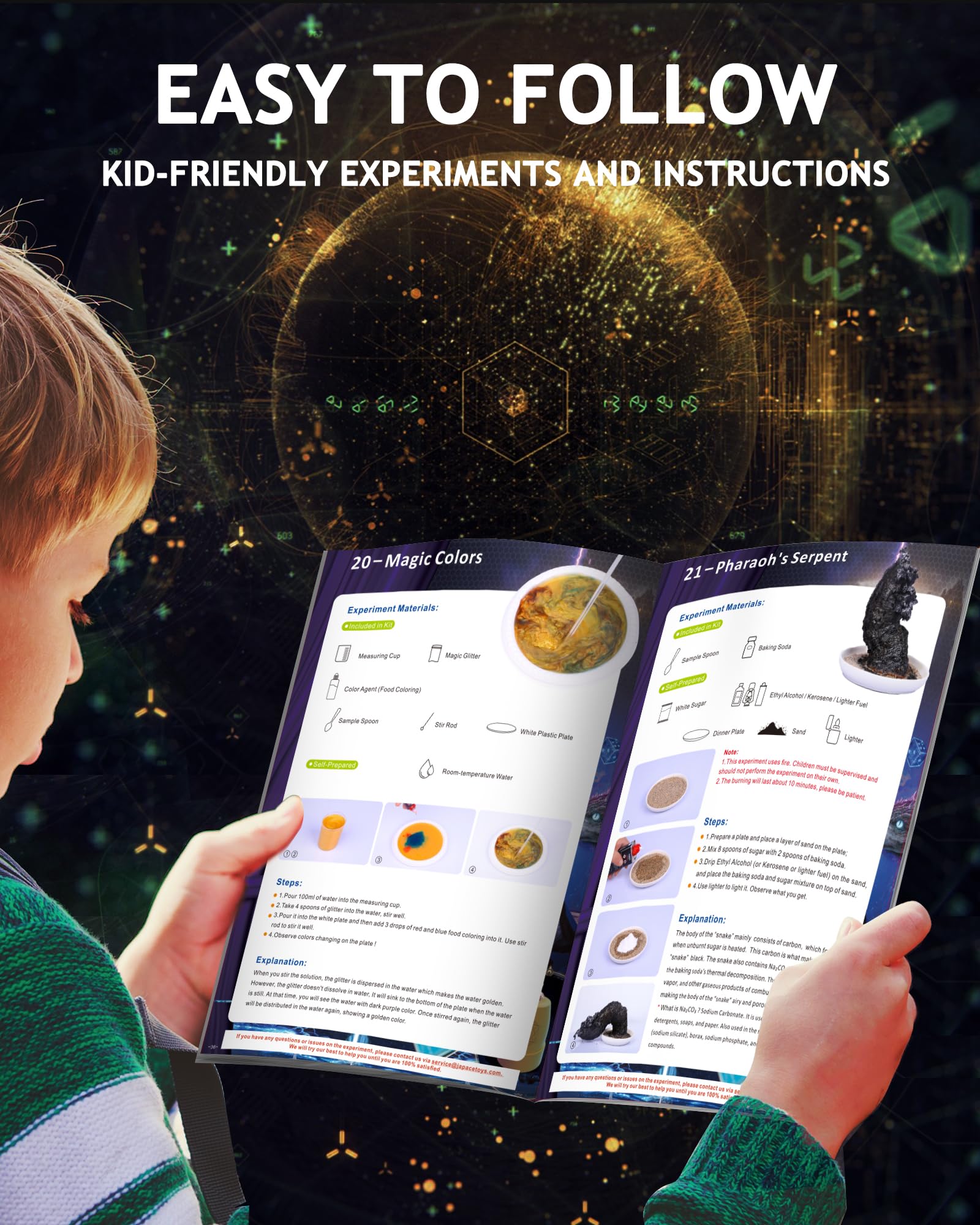 Japace STEM Magic & Science Kit for Kids Ages 6-12 - 75+ Magic Tricks & Chemistry Experiments - Educational Learning Toys for Boys & Girls - Perfect for Birthday, Christmas Gifts & STEM Classroom Activities