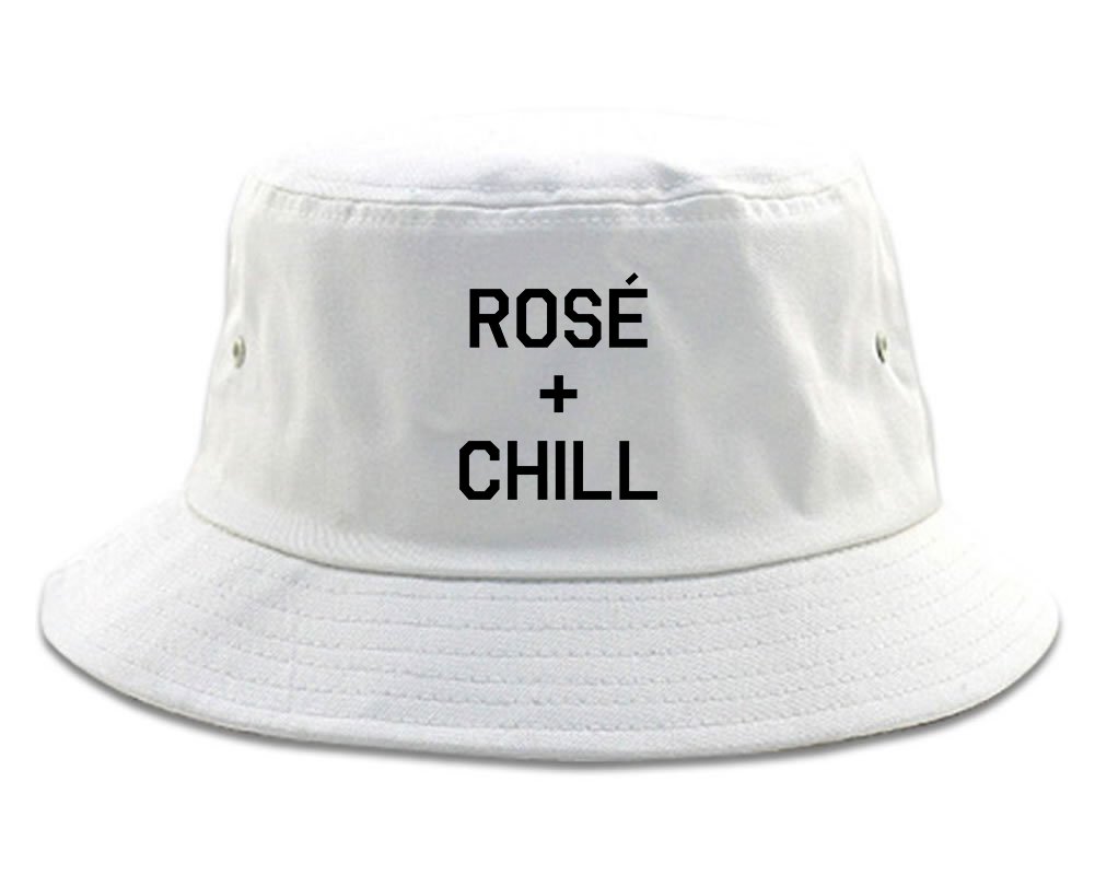 Funny Rose and Chill Drinking Bucket Hat - Trendy Summer Beach Party Accessory for Women & Men - Perfect for Pool Parties, Music Festivals and Outdoor Adventures