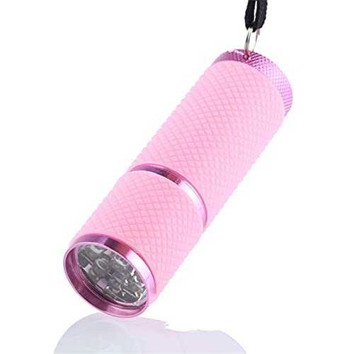 9 LED Handheld UV Light for Gel Nails - Mini Portable Nail Dryer Lamp with Flashlight for DIY Nail Art at Home, Salon & Travel (Pink) - Perfect for Manicures, Pedicures & Nail Decorations