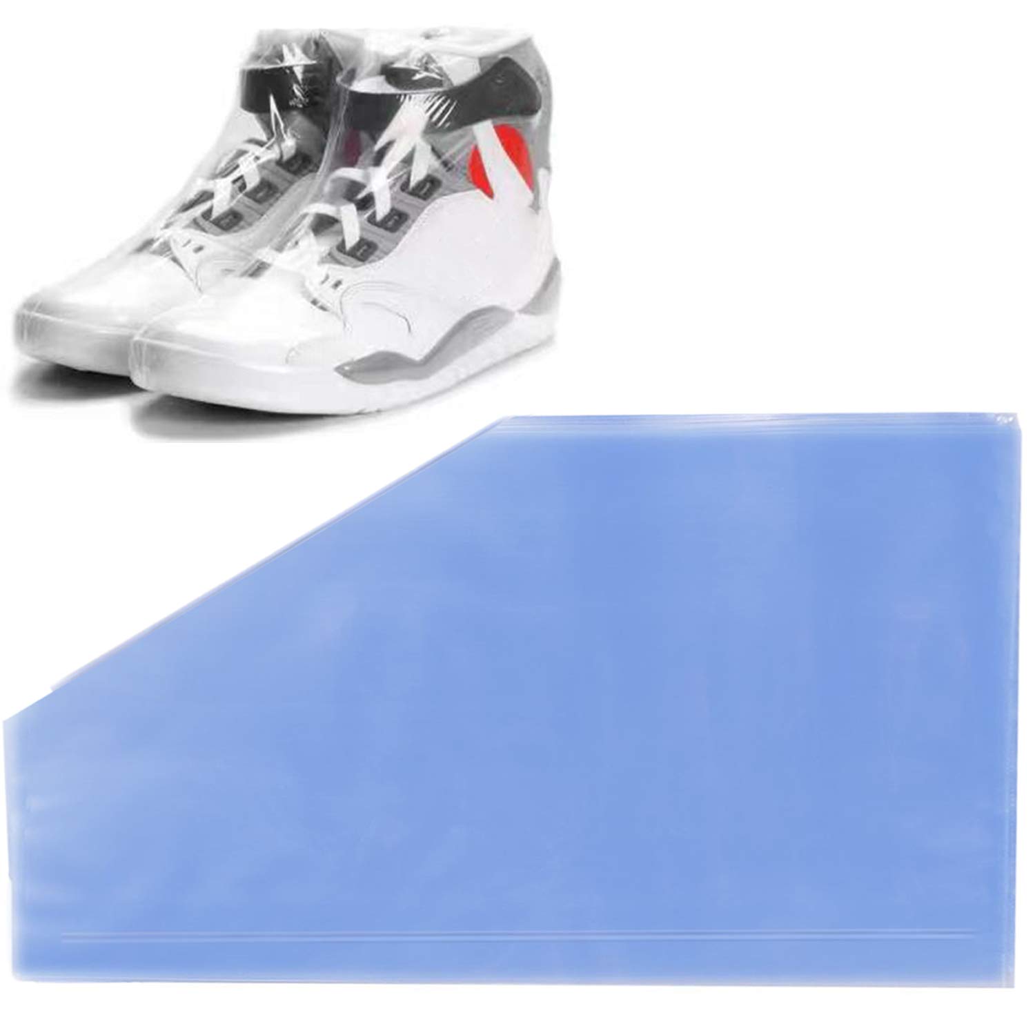 50 Pcs Shoe Shrink Wrap Bags - Large Sneaker Protector (10x17.7 inches) for Men & Women - Prevent Yellowing & Dust - Perfect for Storage, Travel & Sneaker Collection Protection