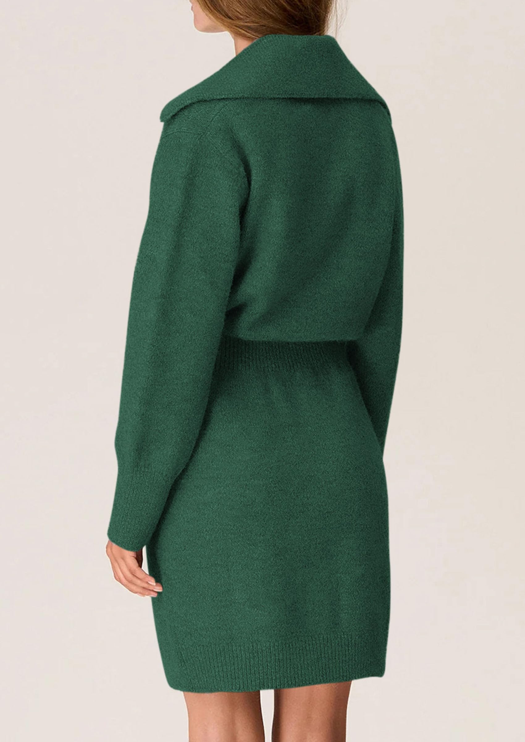 PRETTYGARDEN Women's 2025 Trendy Long Sleeve Button Down Sweater Dress - Soft Knit Short Spring Dress for Casual Outings, Date Nights & Office Wear