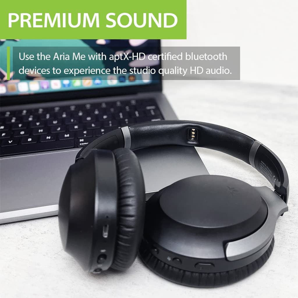 Avantree Aria Me Bluetooth Headphones for Seniors - Wireless Hearing Aid Headset with Custom Hearing Profile, Adjustable Left/Right Balance, Charging Stand Included - Perfect for TV Watching, Music & Phone Calls