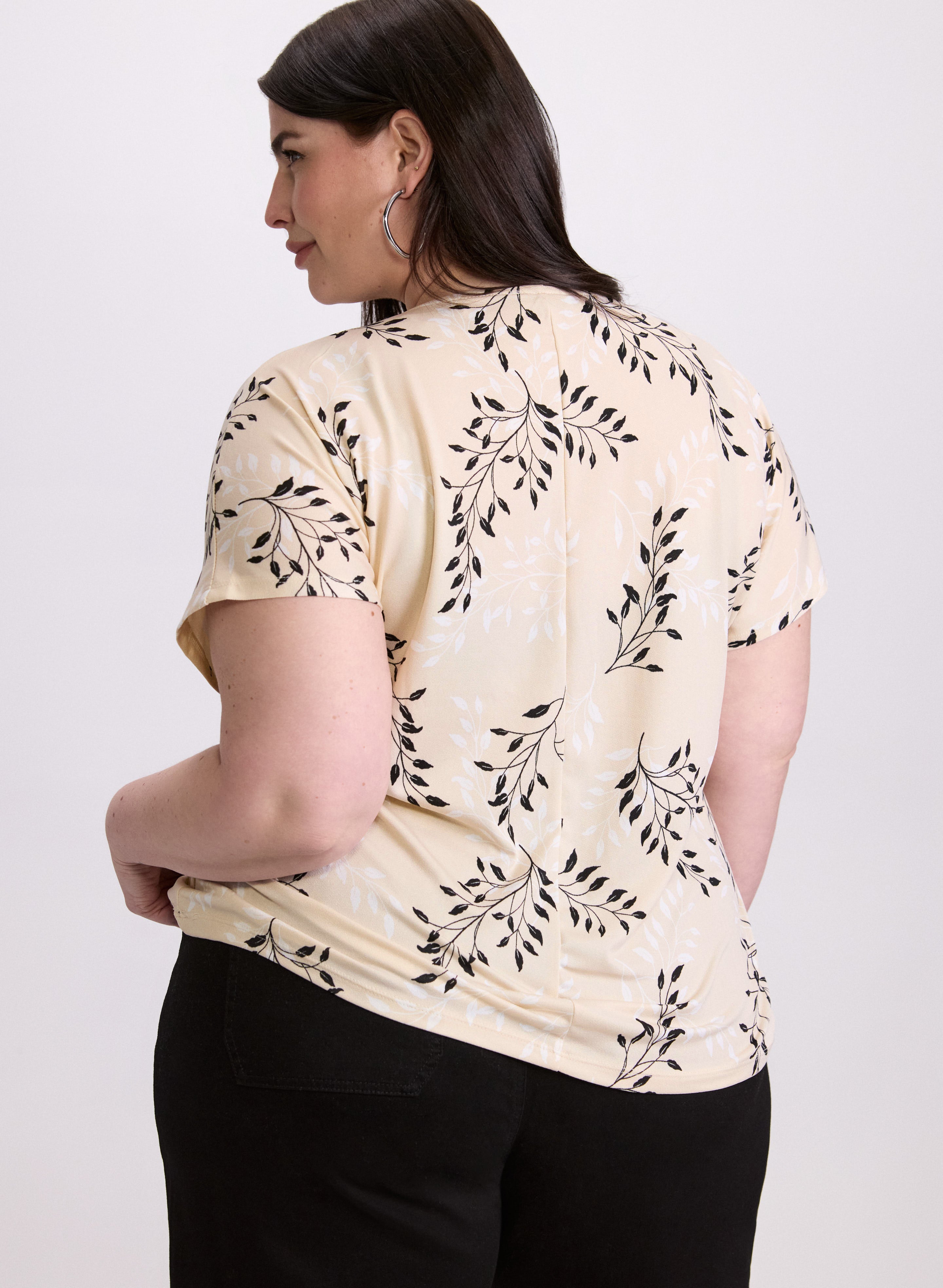 Floral Drop Shoulder Top for Women - Boho Chic Blouse with Loose Fit & Floral Print - Perfect for Summer Outfits, Beach Vacations & Casual Dates
