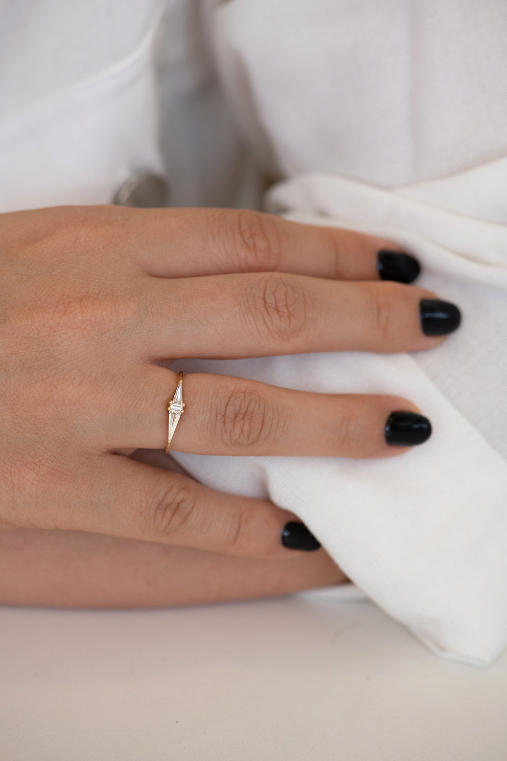 Asymmetrical Arrow Diamond Engagement Ring for Women - Unique Wedding Band, Proposal Jewelry Gift for Her - Perfect for Anniversaries, Valentine's Day & Special Occasions