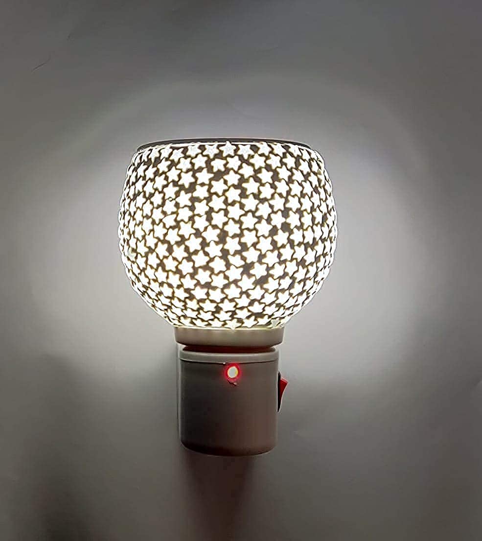 Kriviya Electric Aroma Diffuser with Night Light - Premium Home & Office Decor, Essential Oil Diffuser for Relaxation, Kapoor & Laung Fragrance, White Star Design (M14) - Perfect for Bedroom, Yoga Studio & Spa Ambience