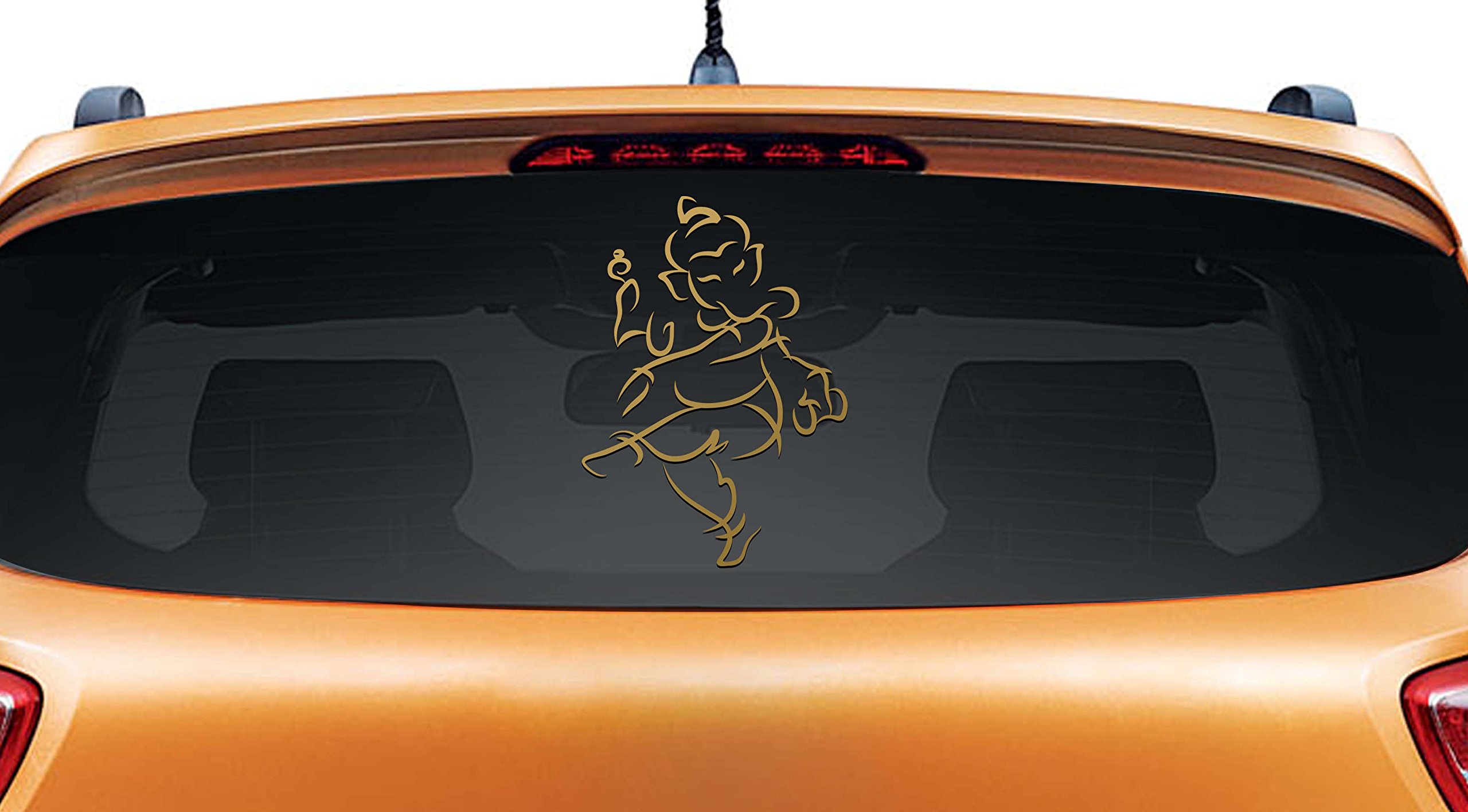 WallDesign Car Stickers - Jai Ganesha Gold Reflective Vinyl Decals for Cars, Trucks & Windows | Waterproof & Durable for Outdoor Use