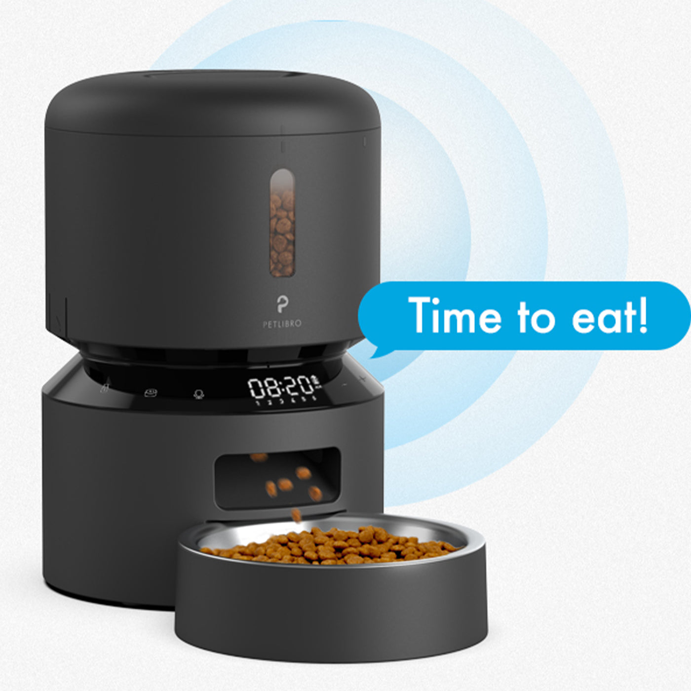 Pelibro Granary Automatic 3L Pet Feeder - Black - Perfect for Cats & Dogs - Ideal for Home, Office & Travel Use