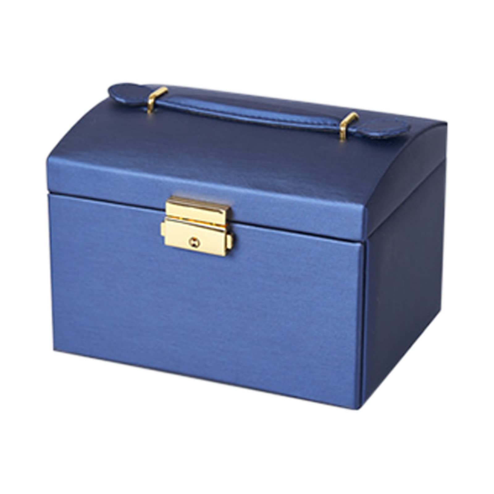 Comigeewa Jewelry Box with Lock & Mirror - 3-Layer Jewelry Organizer Storage Case for Earrings, Bracelets, Rings & Watches - Perfect for Travel, Home & Gift Giving