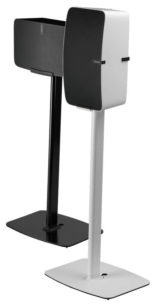 Flexson Floor Stand for Sonos Play:5 Speaker - Adjustable Height, Sturdy Black Metal Base - Perfect for Living Room, Bedroom or Home Theater Setup