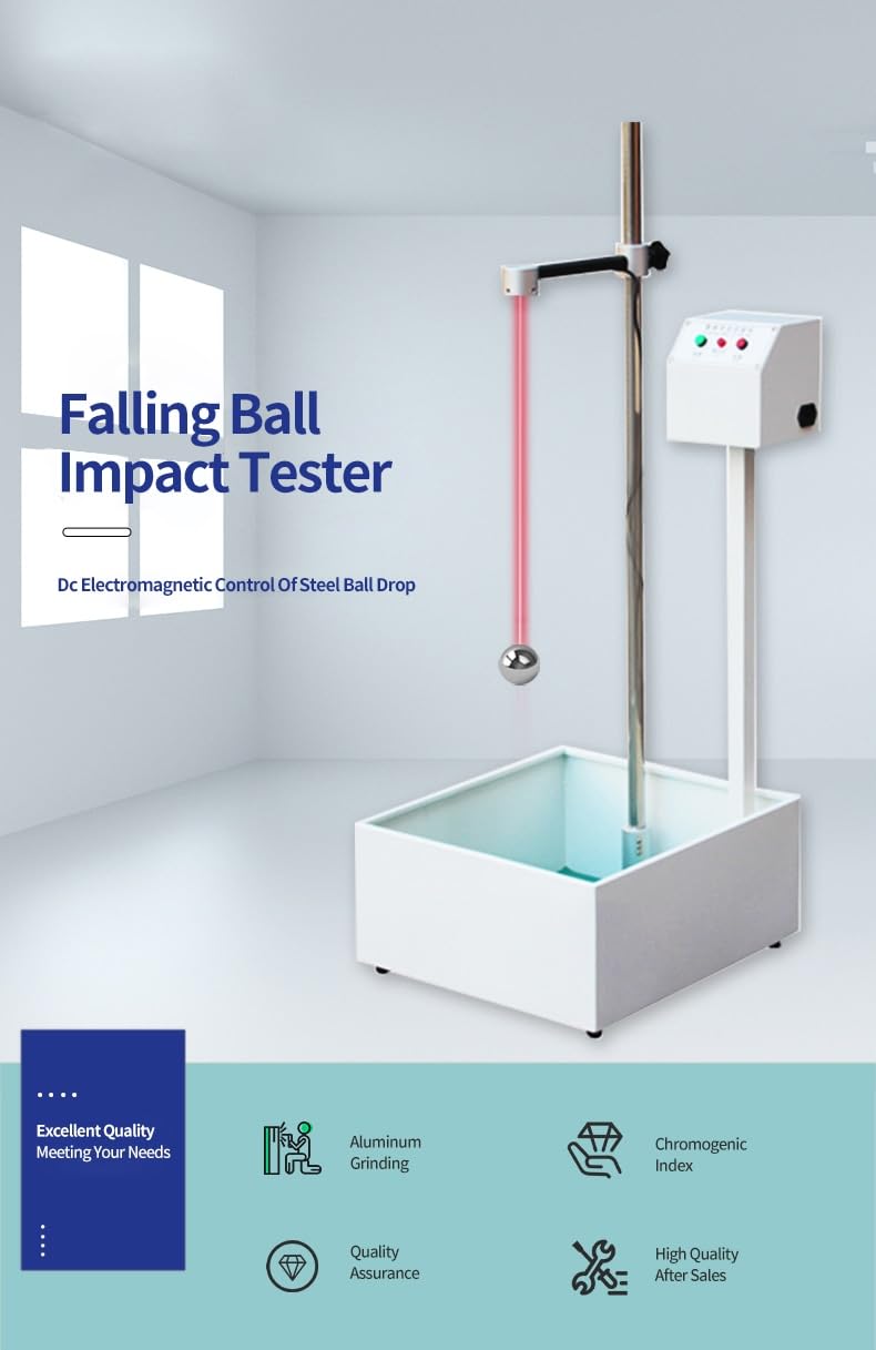 Linear Motion Ball Drop Impact Tester - 2m Height with 5 Steel Balls | ASTM/ISO Compliant Lab Equipment for Packaging, Automotive & Electronics Impact Testing