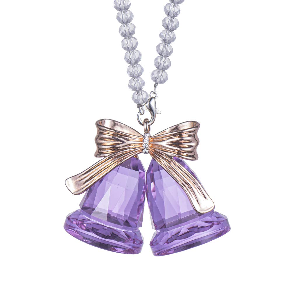 Purple Crystal Double Bell Ornament - Christmas Home Decor for Tree & Gift