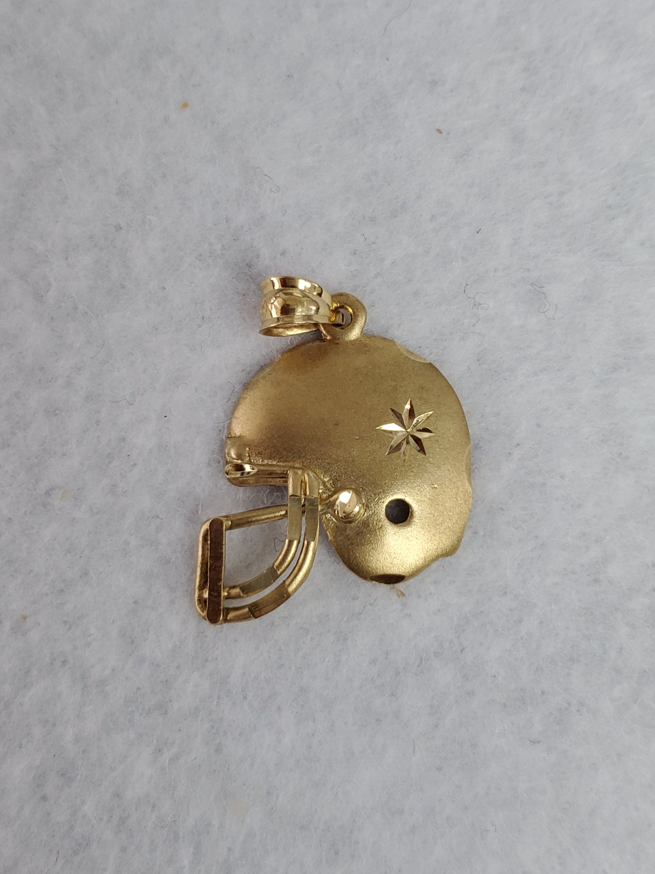 Diamond Cut Football Helmet Charm Necklace with Matte Finish - Perfect for Game Day Jewelry, Sports Fan Gifts, and Football Party Accessories