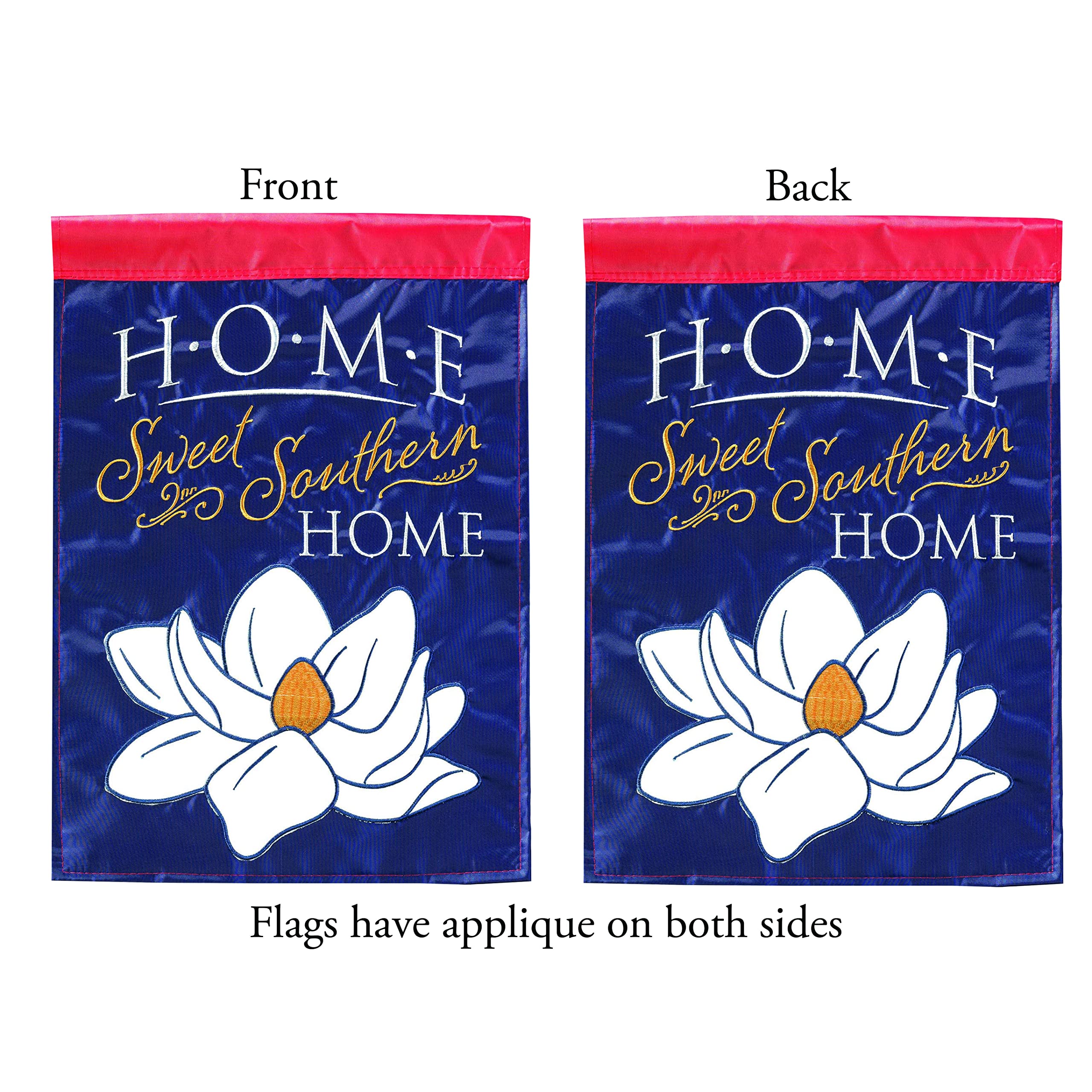 Magnolia Garden Outdoor Hanging Flag - 13 x 19 Inch Blue Polyester Decorative Banner for Porch, Patio & Yard Decor | Southern Home Sweet Home Theme