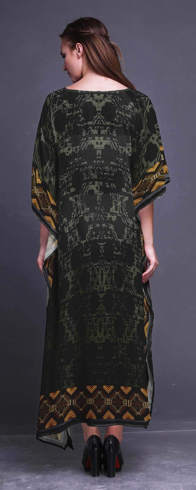 Plus Size Women's Kaftan Dress - Flowy Summer Beach Cover Up, Boho Kimono Maxi Dress for Lounge, Vacation & Poolside Relaxation