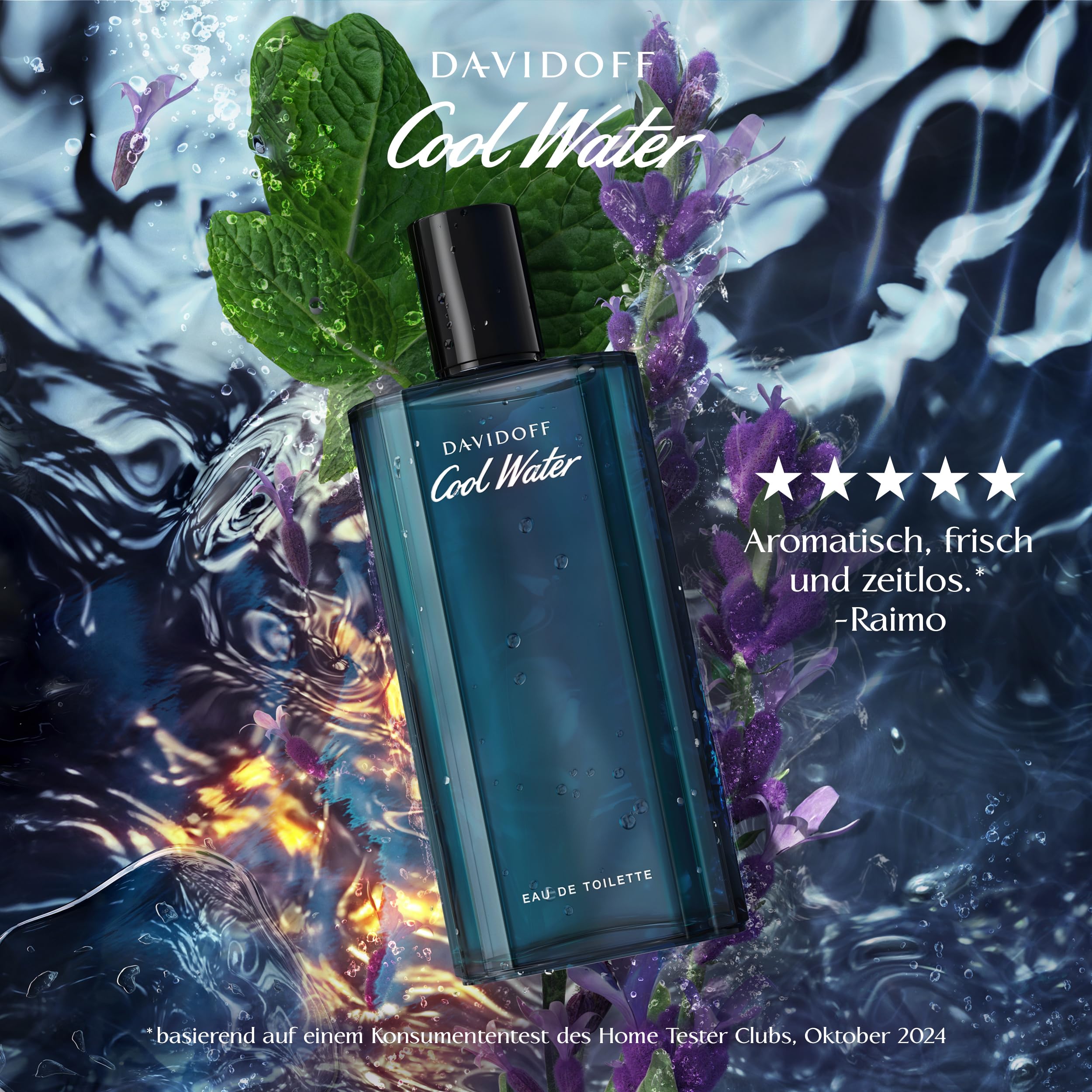 Davidoff Cool Water Men's Cologne - Fresh Aromatic Fragrance with Coriander, Mint, Lavender & Amber Notes - Long Lasting Eau de Toilette Spray - Perfect for Daily Wear, Office & Date Nights