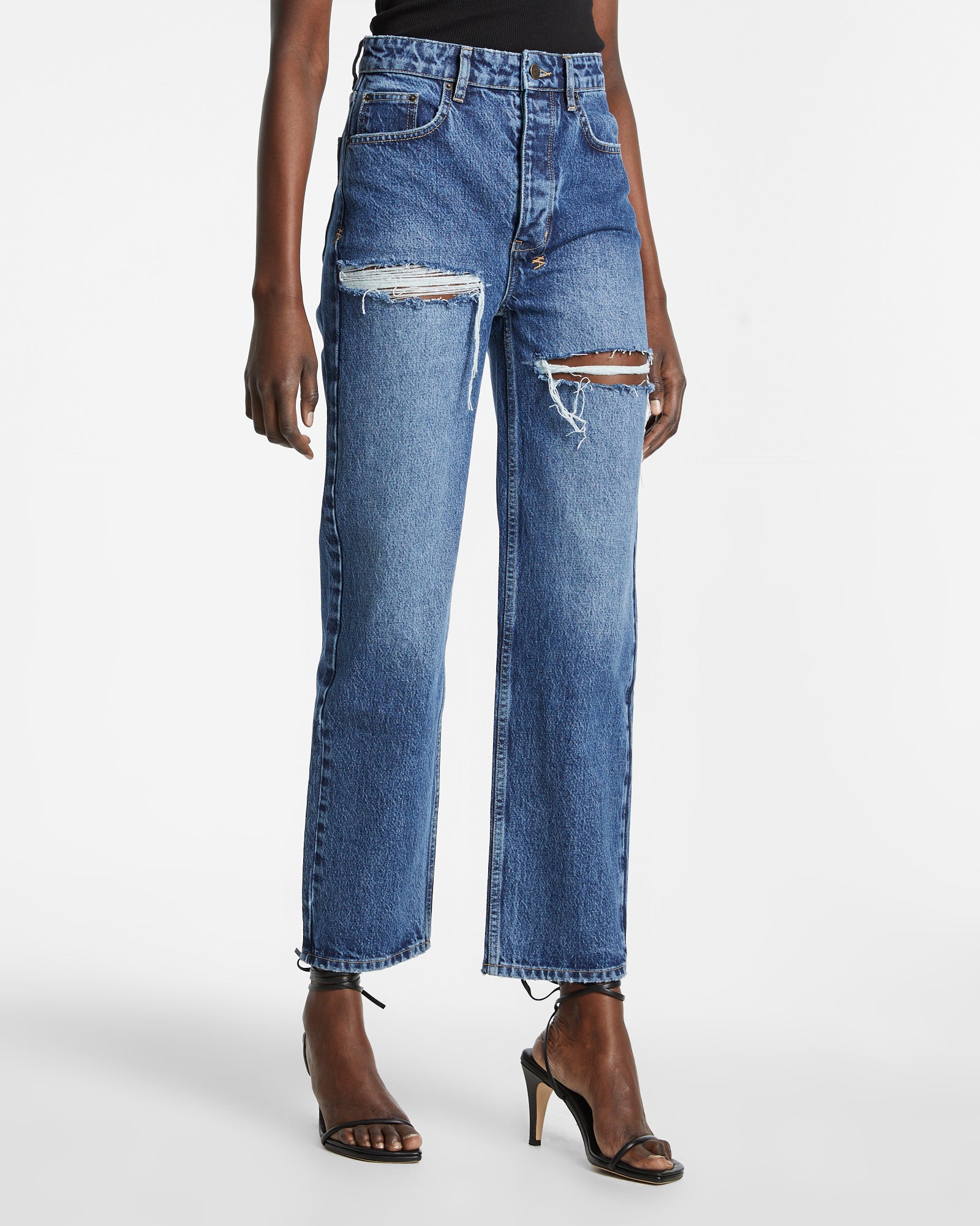 Brooklyn Jean Stella Slashed - Trendy Ripped Denim Jeans for Women | Perfect for Casual Outfits & Street Style