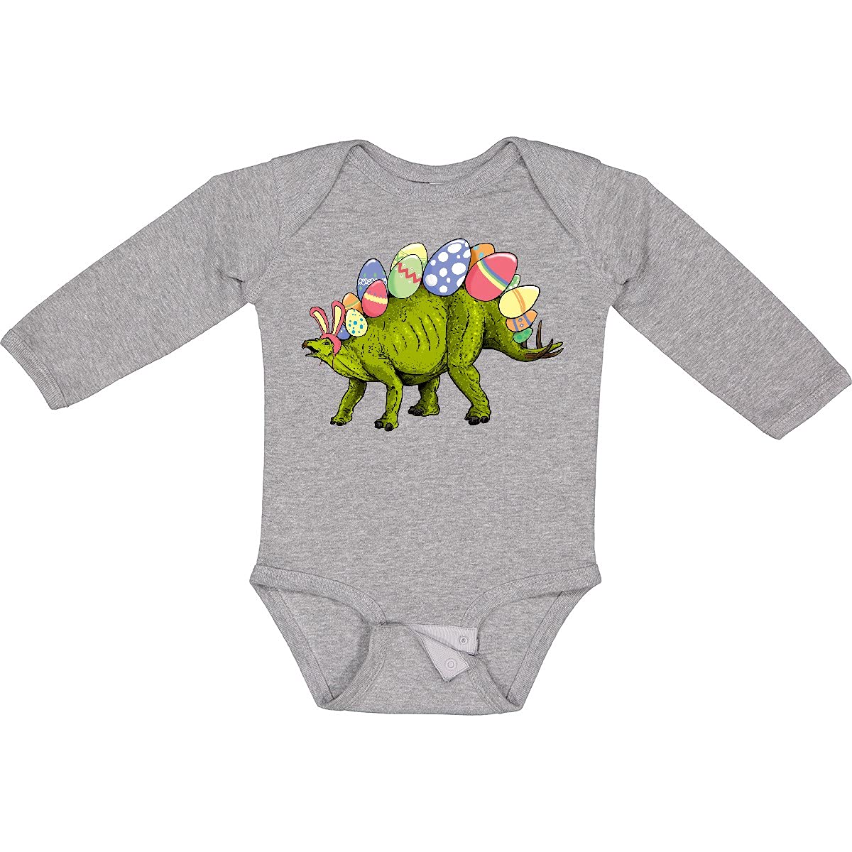 Easter Bunny Stegosaurus Creeper - Long Sleeve Baby Outfit for Easter Celebrations