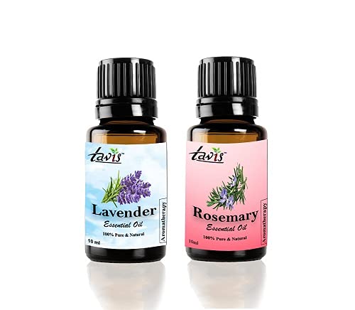 Premium Tavis Lavender Essential Oil & Rosemary Essential Oil Set - 100% Pure Natural Aromatherapy Oils for Relaxation, Skin Care & Hair Growth