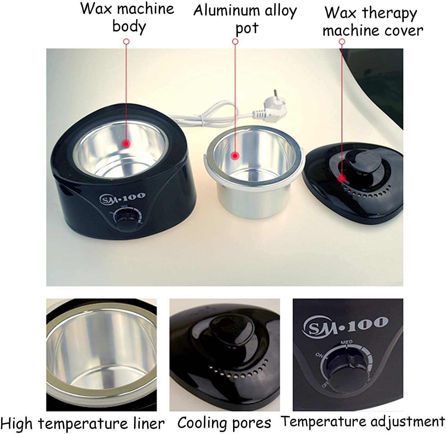 Professional Waxing Kit for Women & Men - Wax Warmer for Hair Removal at Home - Bikini, Facial, Legs, Eyebrow Waxing - Perfect for Salon-Quality Smooth Skin