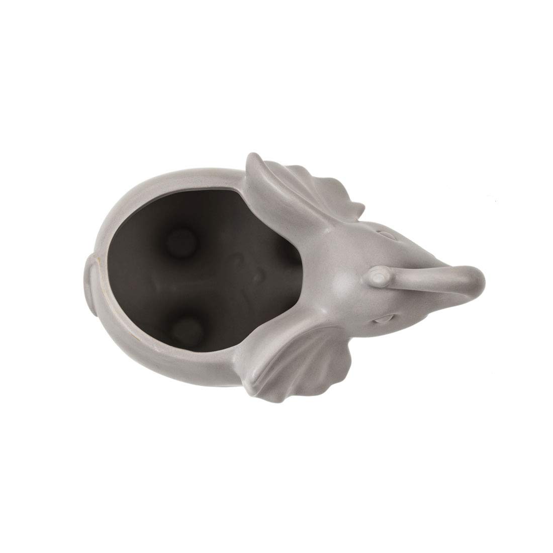 Chumbak Handcrafted Grey Elephant Ceramic Planter - 10